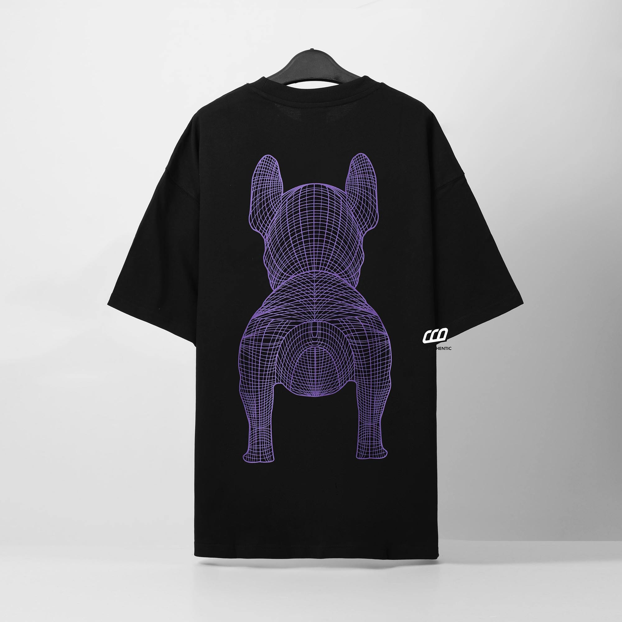 LIFEWORK BIG LADOG T-SHIRT - BLACK/PURBLE
