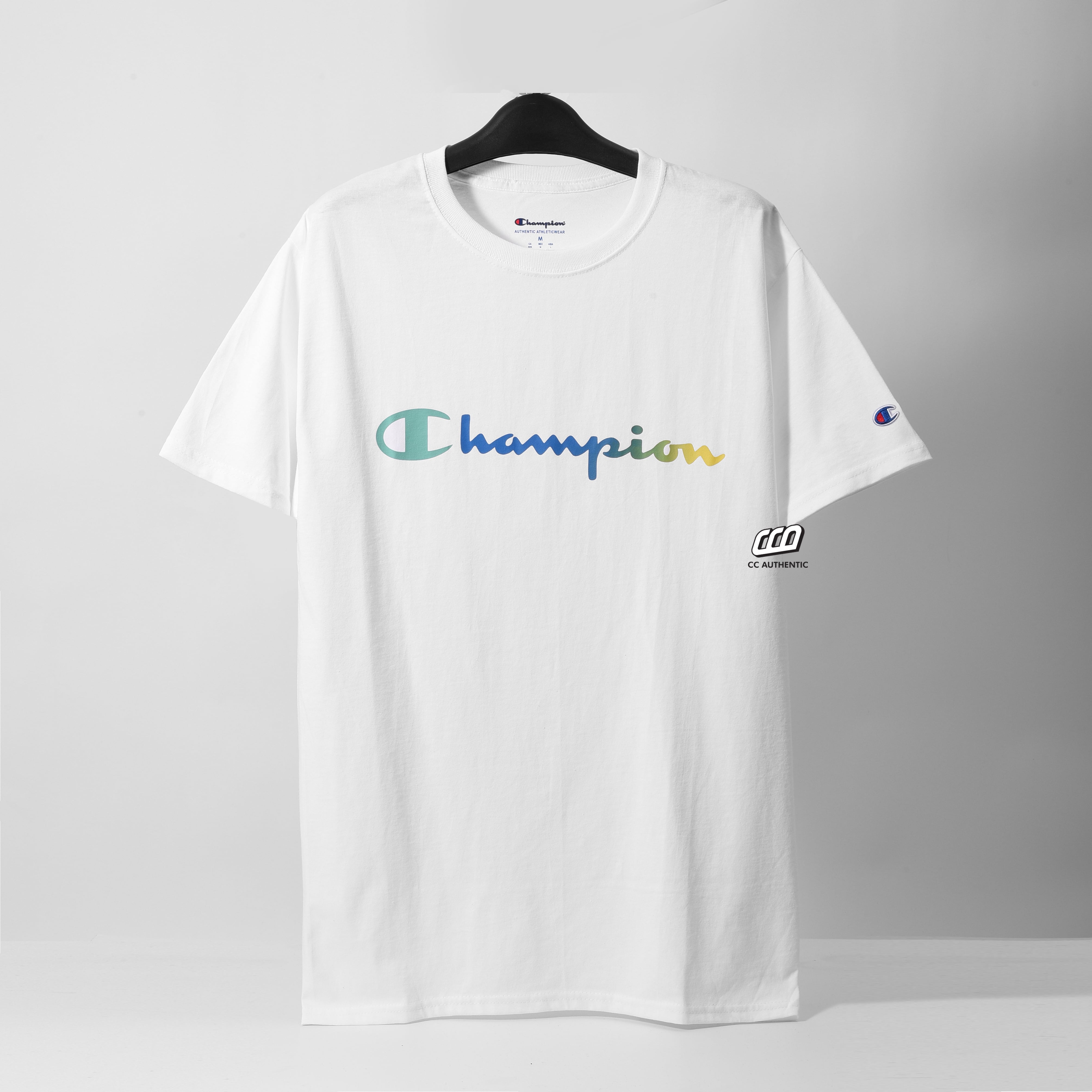 Champion Gradient Tshirt , Script Logo - White