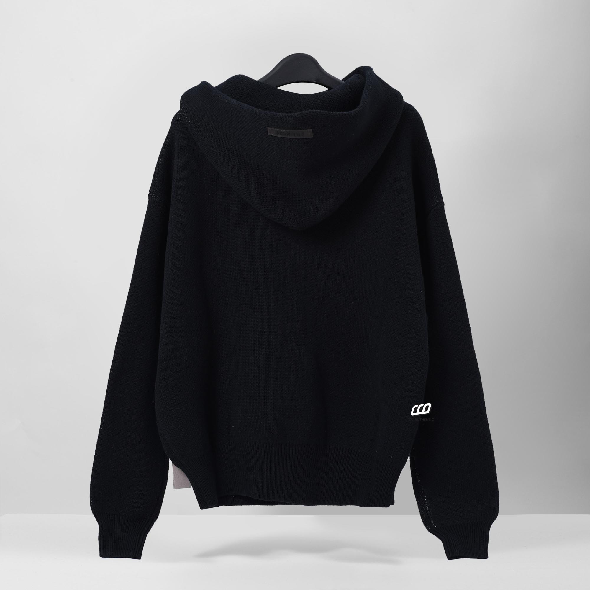 FOG ESSENTIALS KNIT PULLOVER HOODIE - BLACK