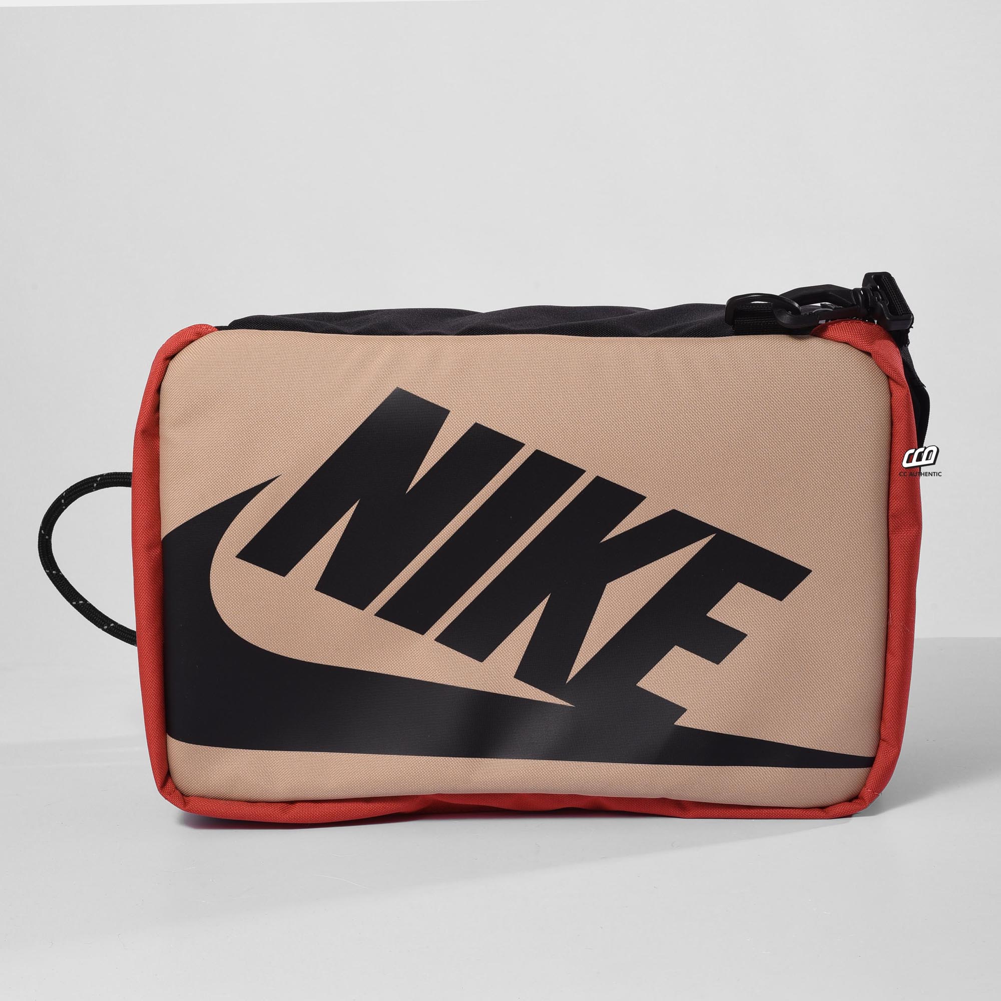 NIKE SHOE BOX BAG BROWN BLACK RED SWOOSH