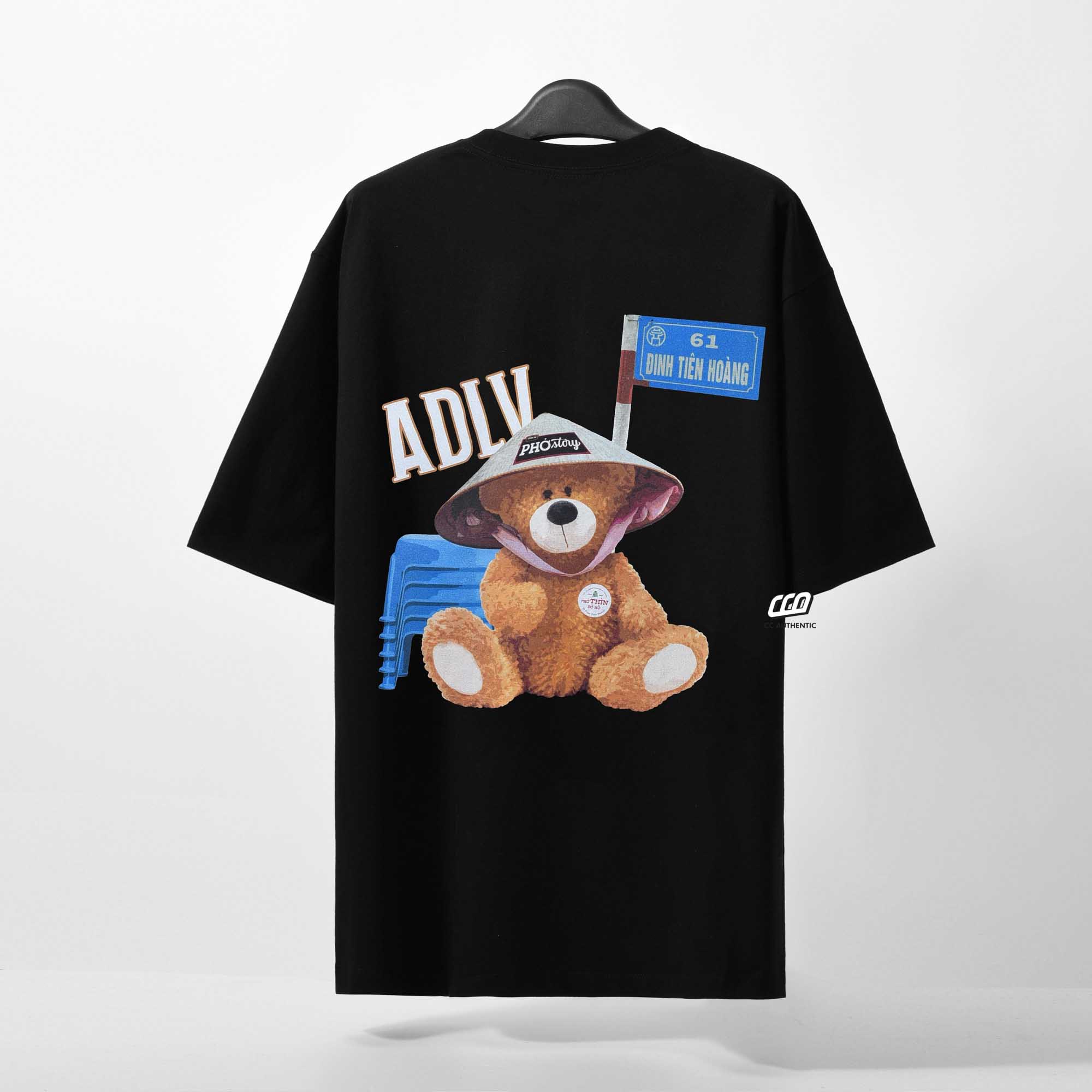ADLV  X PHO STORY ROAD SIGN BEAR T-SHIRT - BLACK