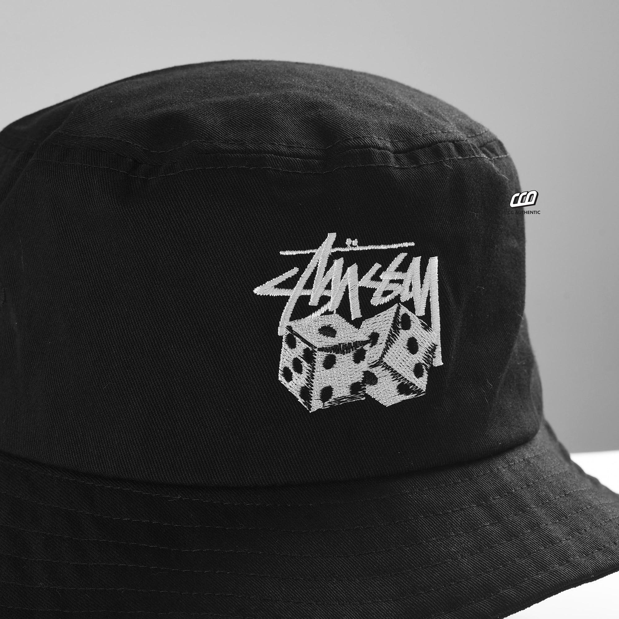 STUSSY OF DICE BUCKET HAT - BLACK