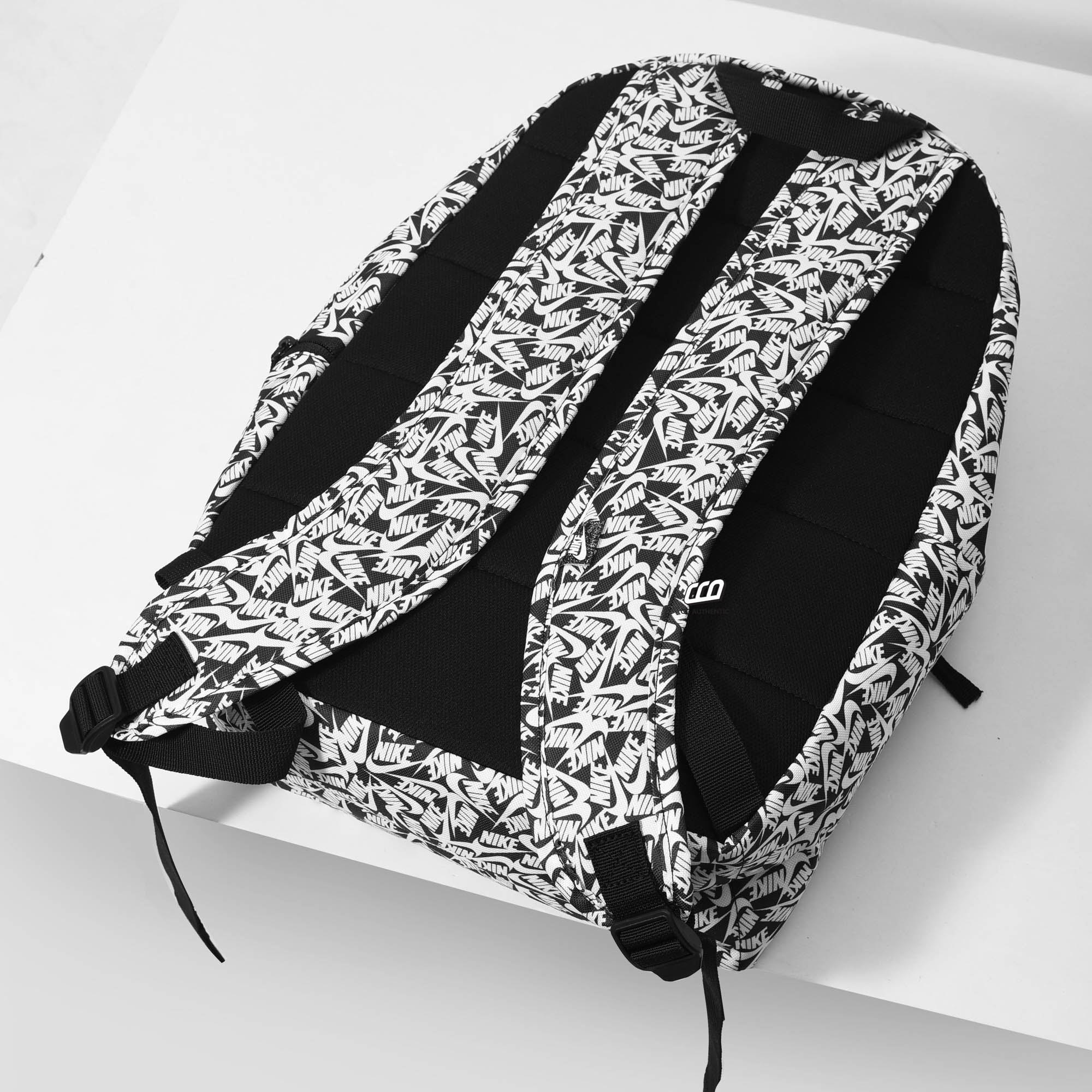 NIKE HERITAGE PRINTED BACKPACK - BLACK/WHITE