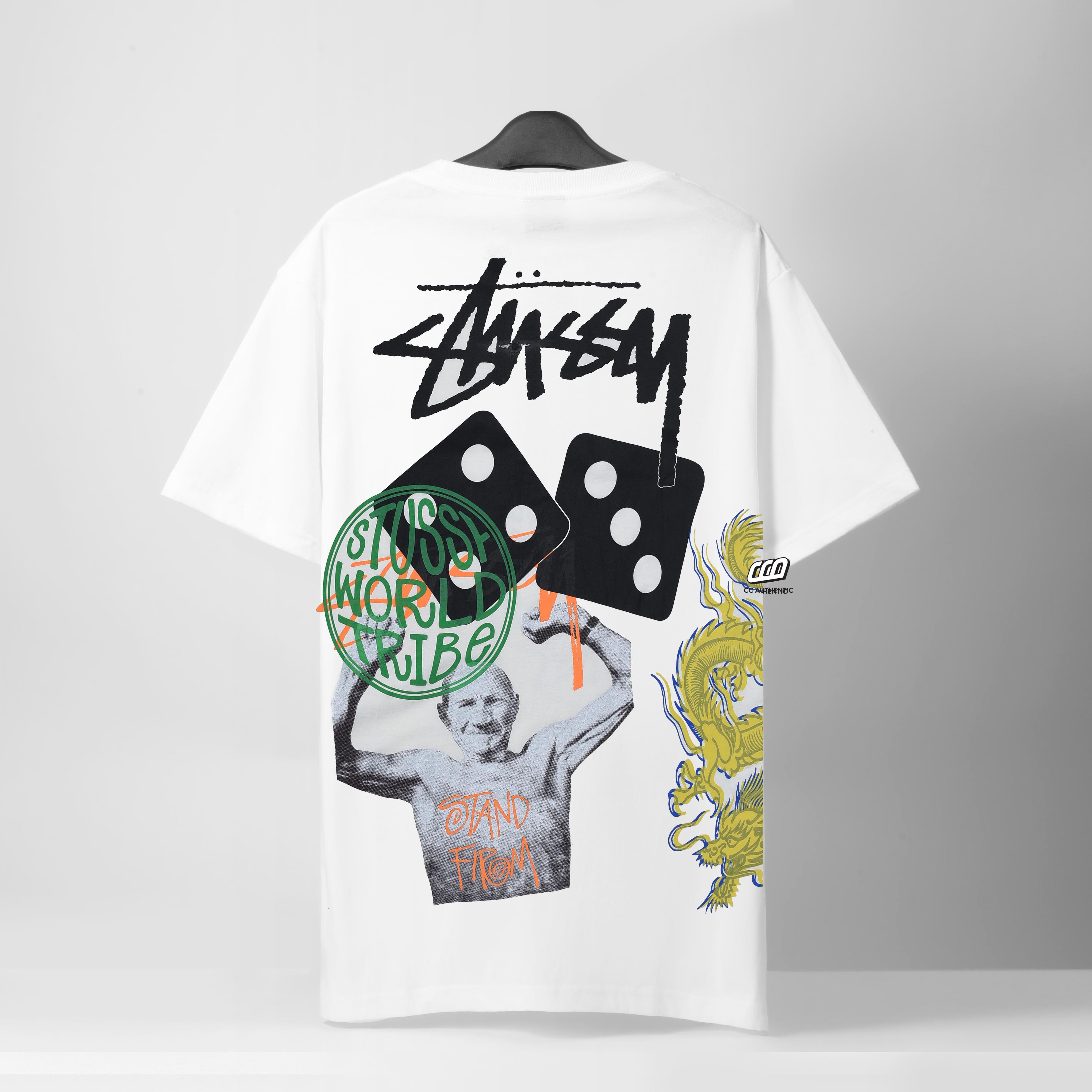 STUSSY STRIKE PIG DYED T-SHIRT - WHITE