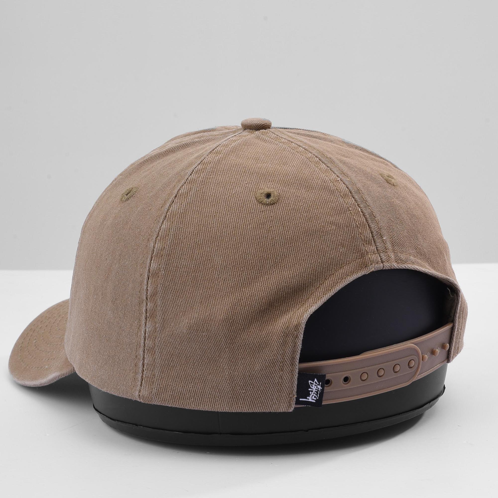 STUSSY SWIRLY S LOW PRO CAP - KHAKI