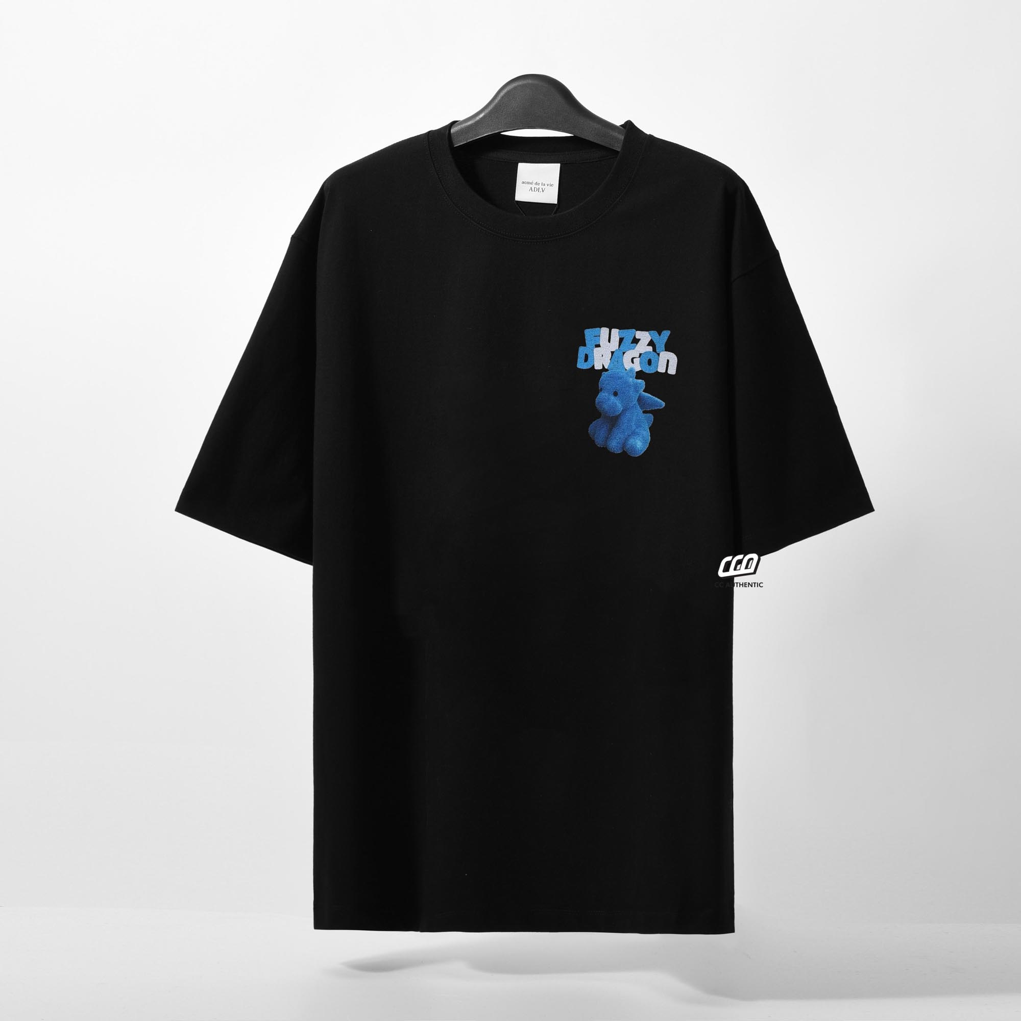 ADLV FUZZY FONT DRAGON T-SHIRT - BLACK