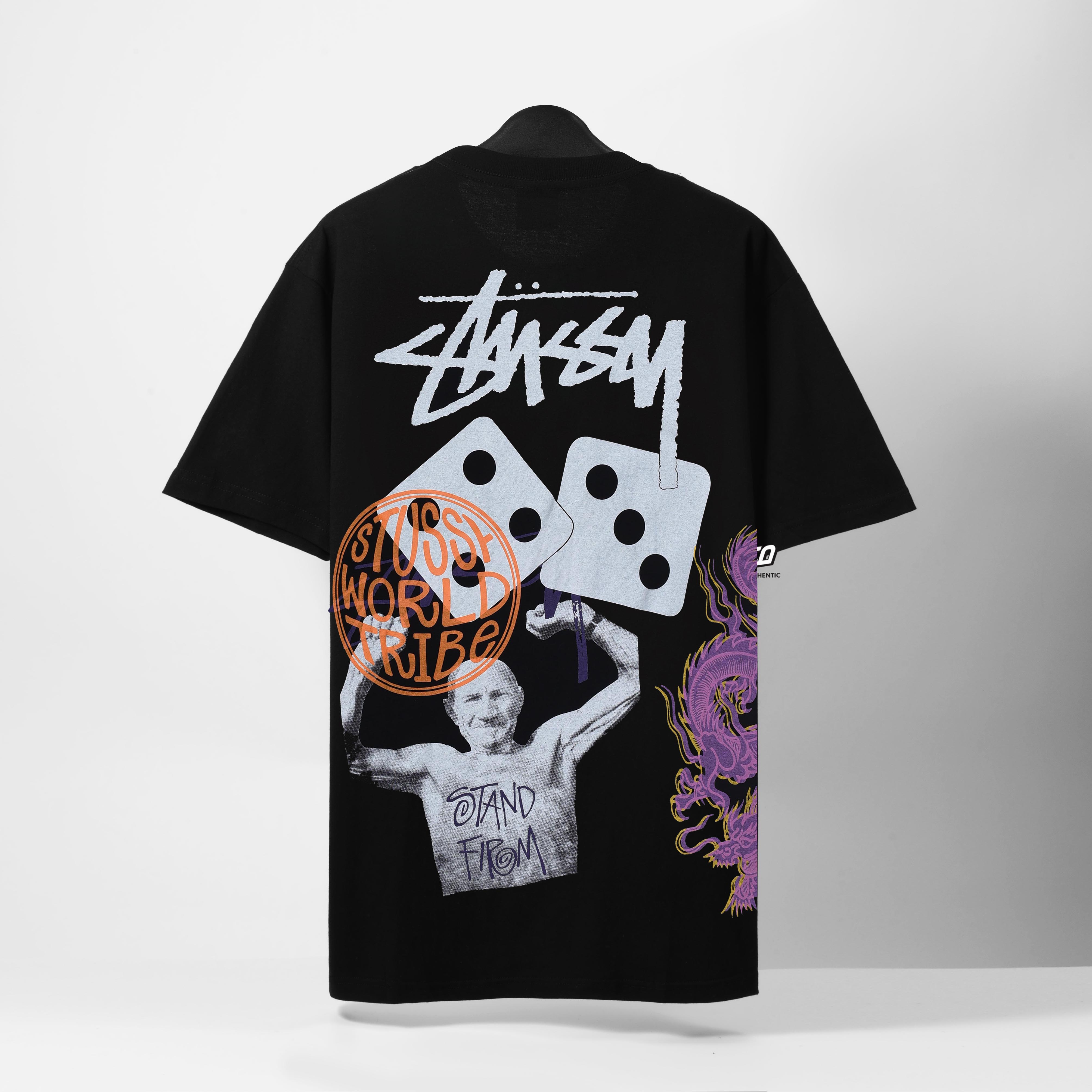 STUSSY STRIKE PIG DYED T-SHIRT - BLACK