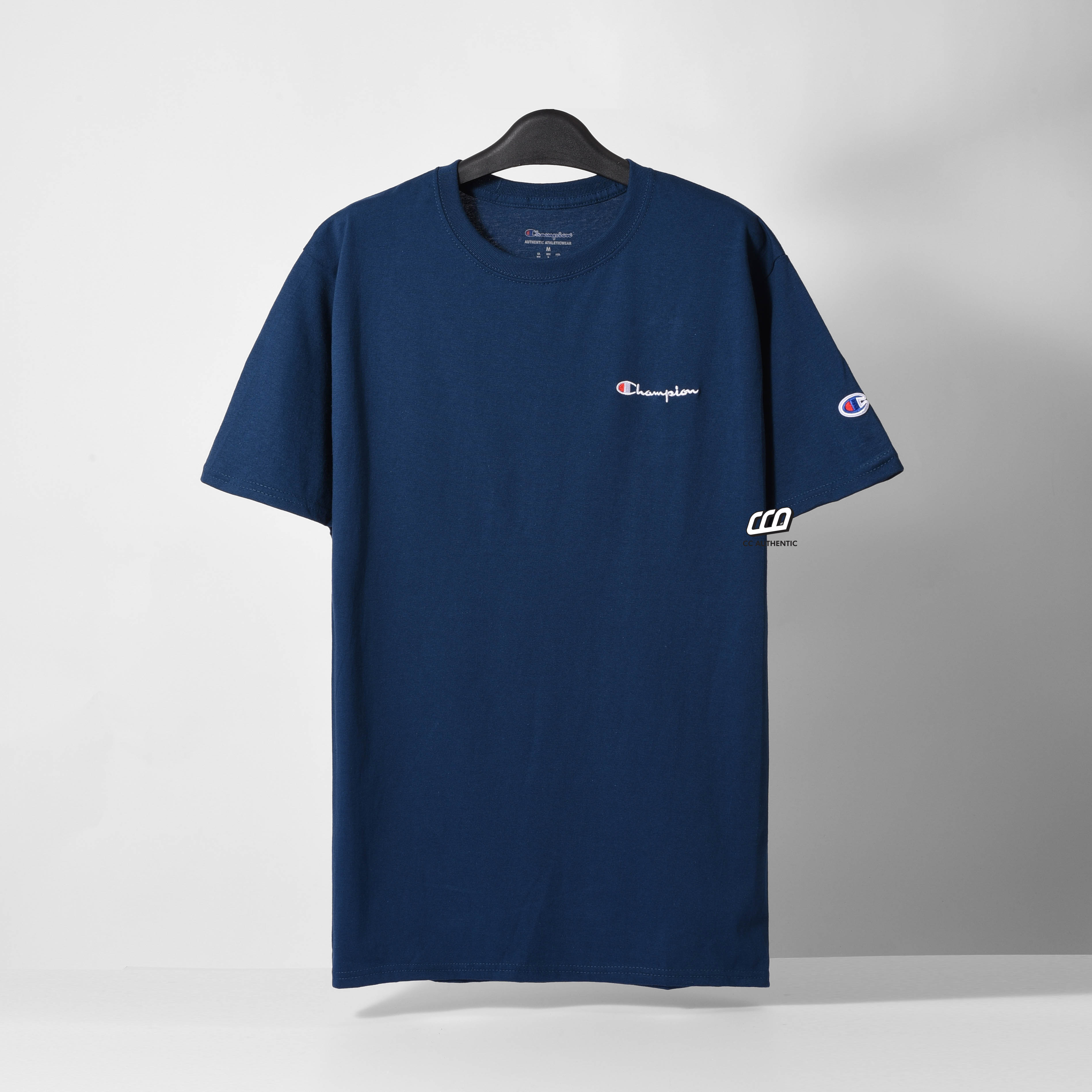 CHAMPION TAGLESS TSHIRT ,EMBROIDERED LOGO - Late Midnight Blue