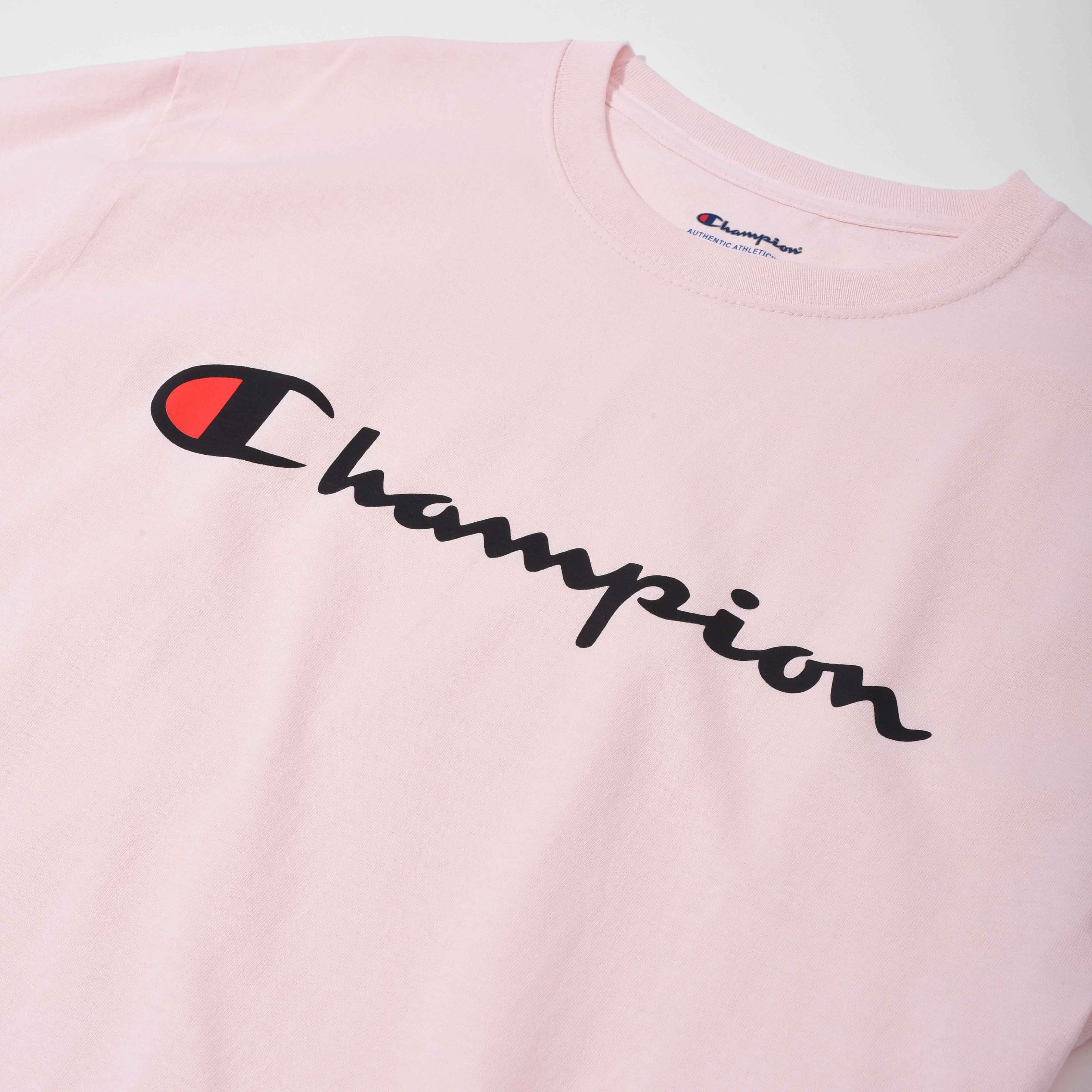 CHAMPION TAGLESS TSHIRT ,PRINTED LOGO -  body blush