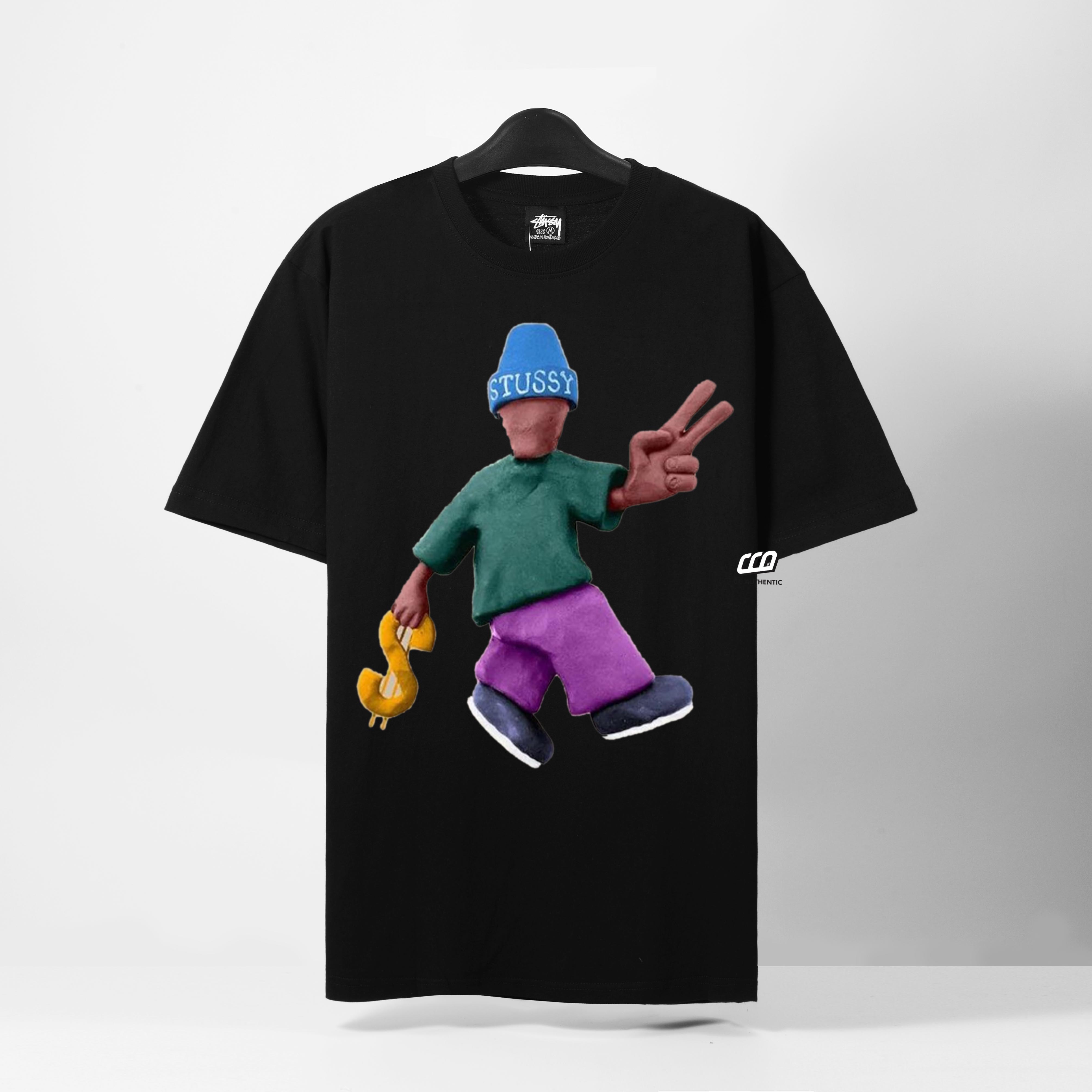 STUSSY PEACE & PROSPERITY TSHIRT - BLACK