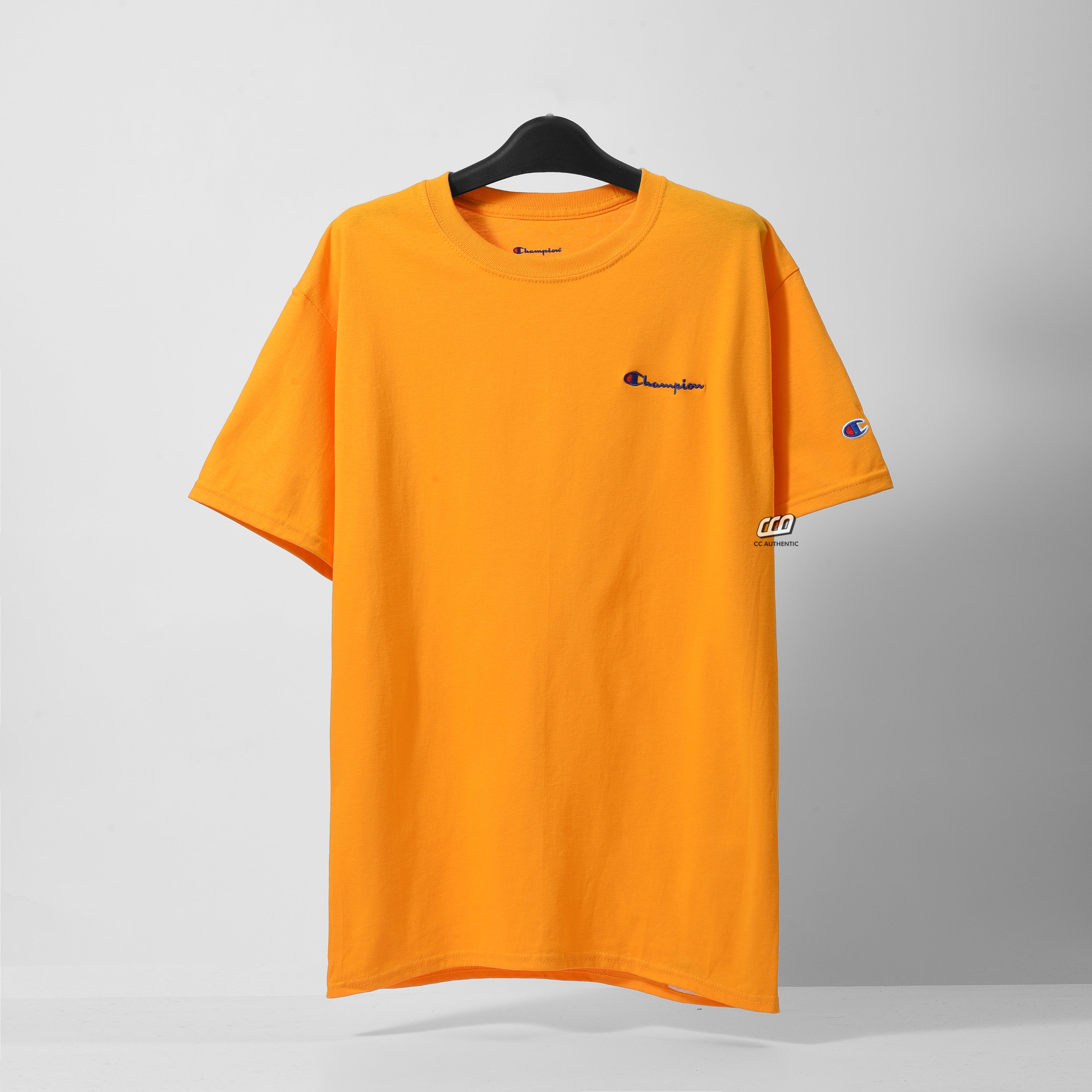 Champion Tagless Tshirt ,Embroidered Logo -  C Gold