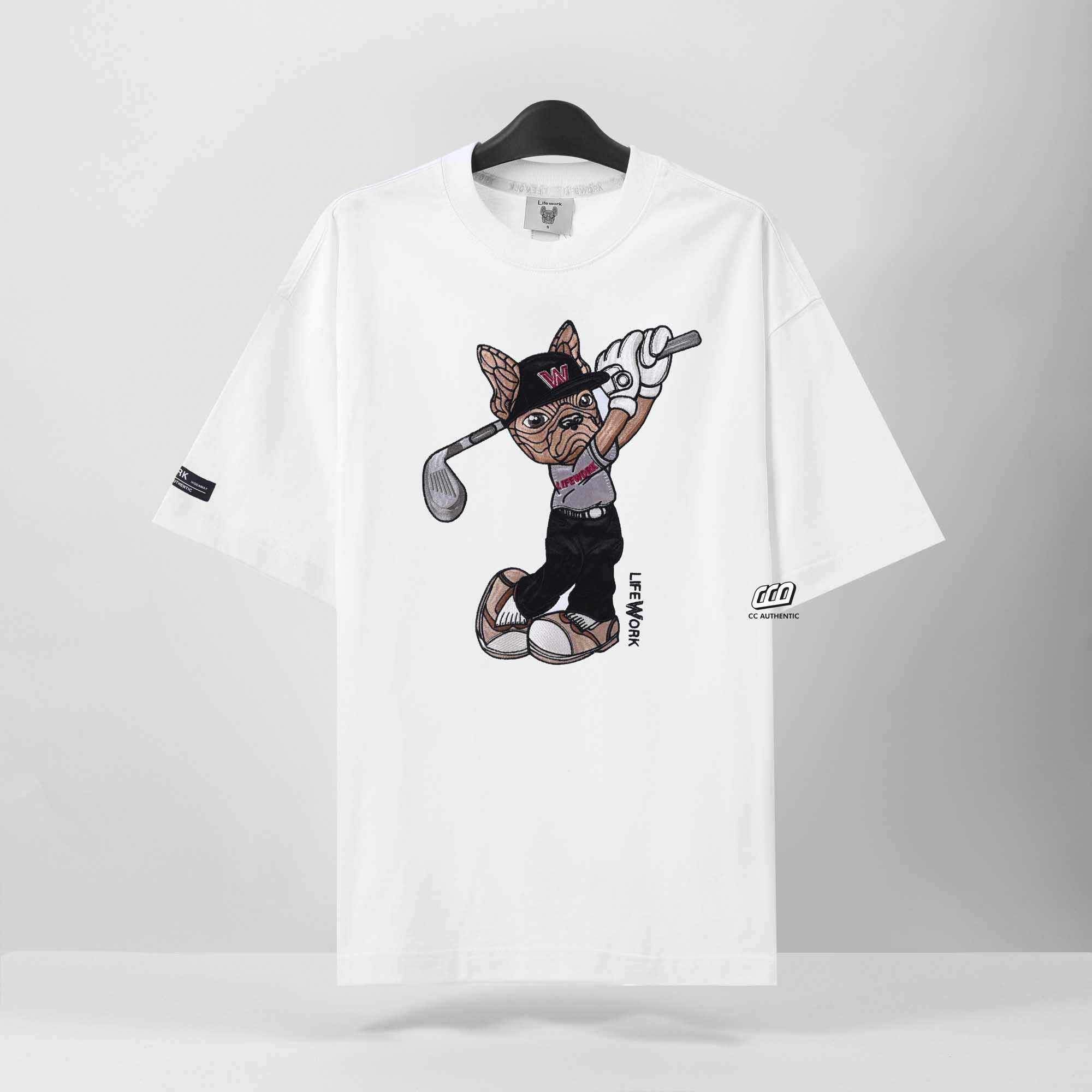 LIFEWORK GOLF HIP DOG T-SHIRT - WHITE