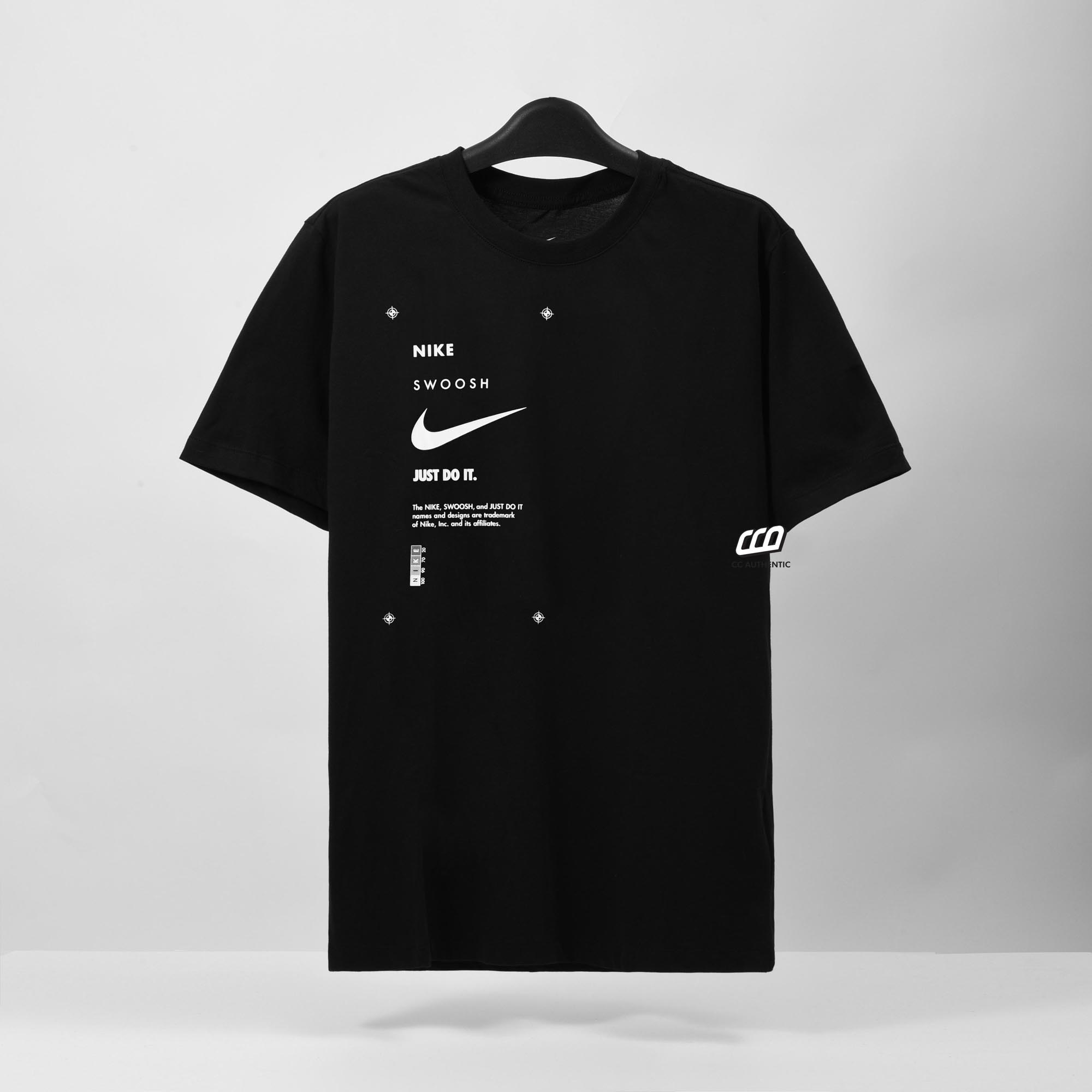 NIKE MINIMALISTIC ALPHABET CASUAL ROUND NECK T-SHIRT - BLACK