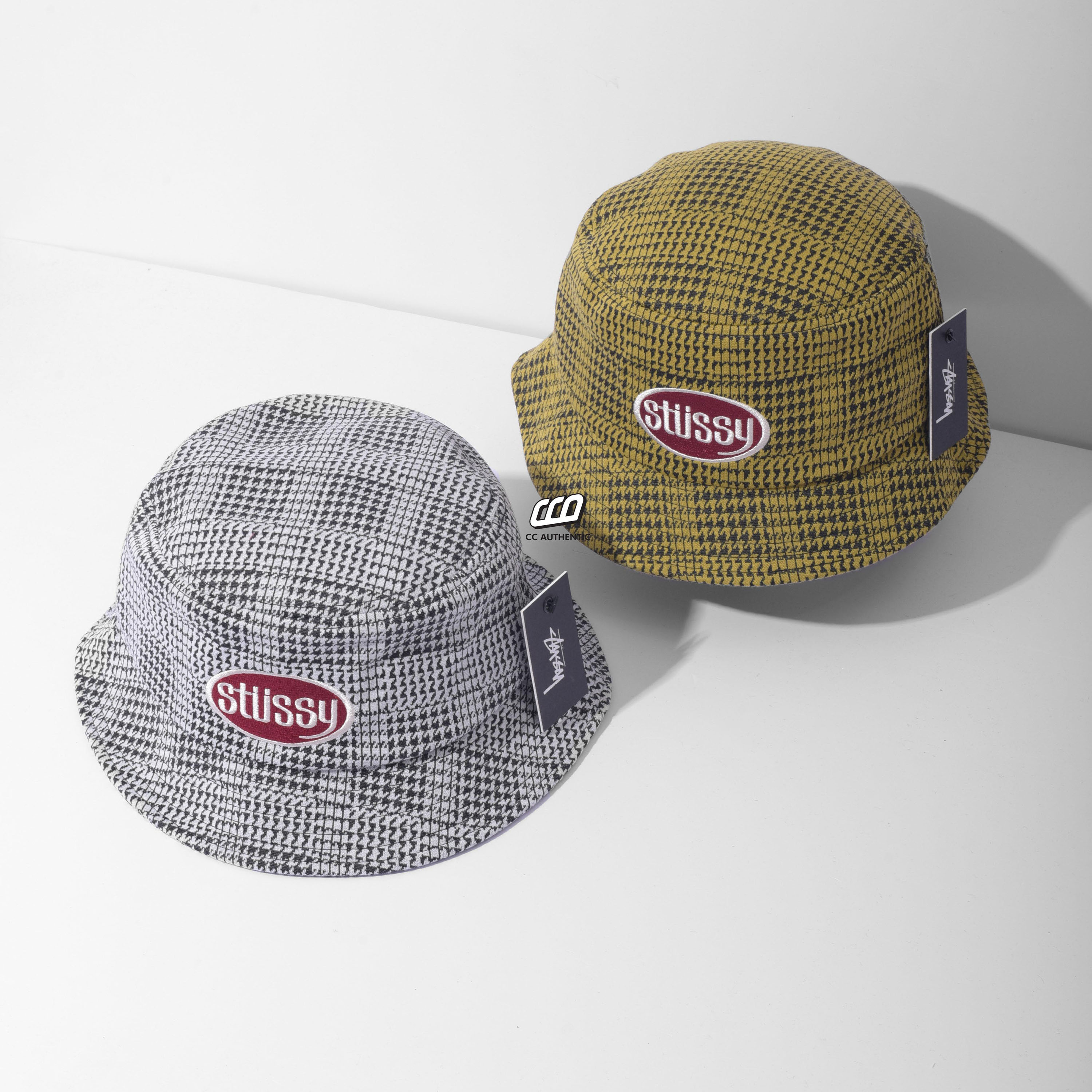 STUSSY BUCKET LOLA PLAID KNIT - GOLD