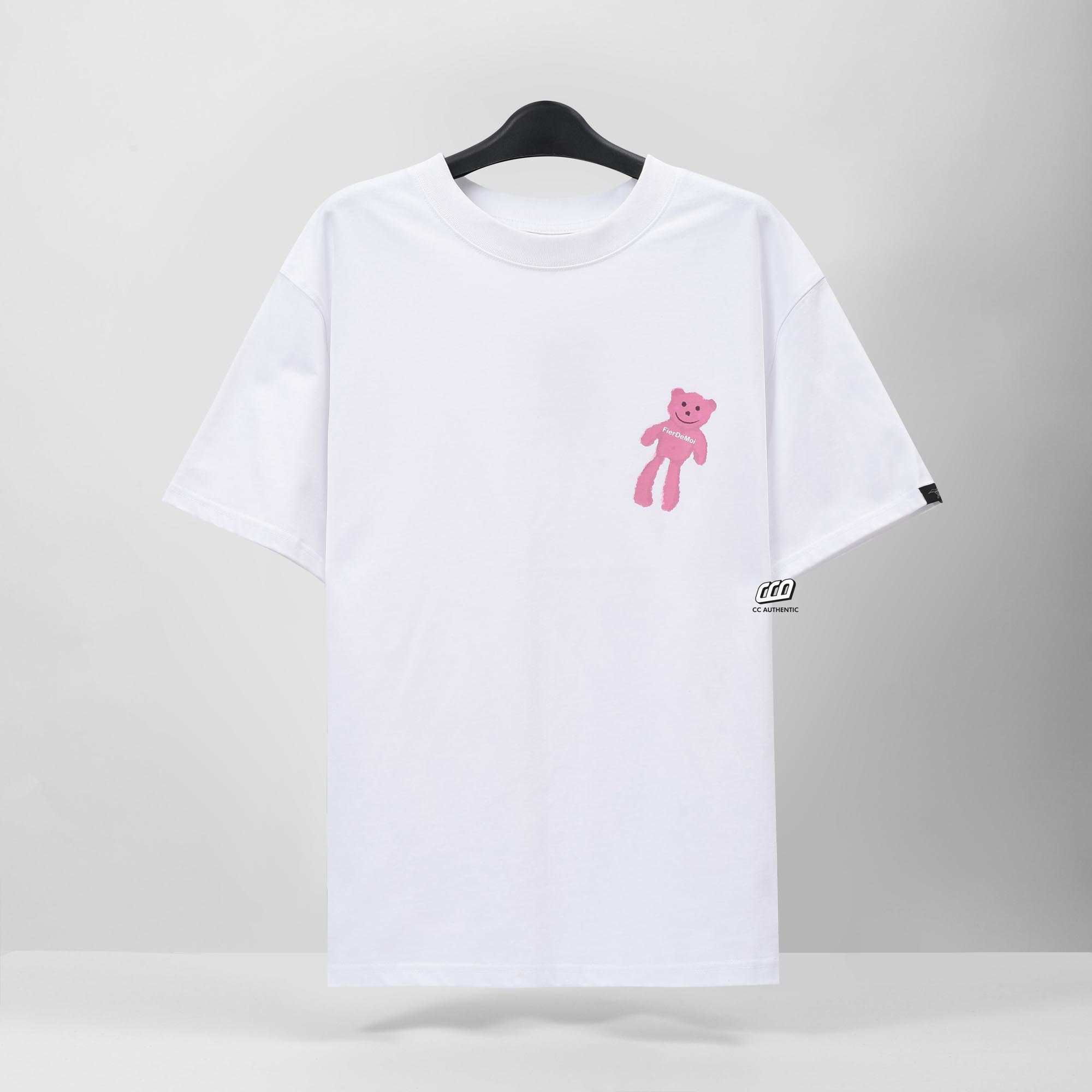 FDM PINK LONG LEG BEAR T-SHIRT - WHITE
