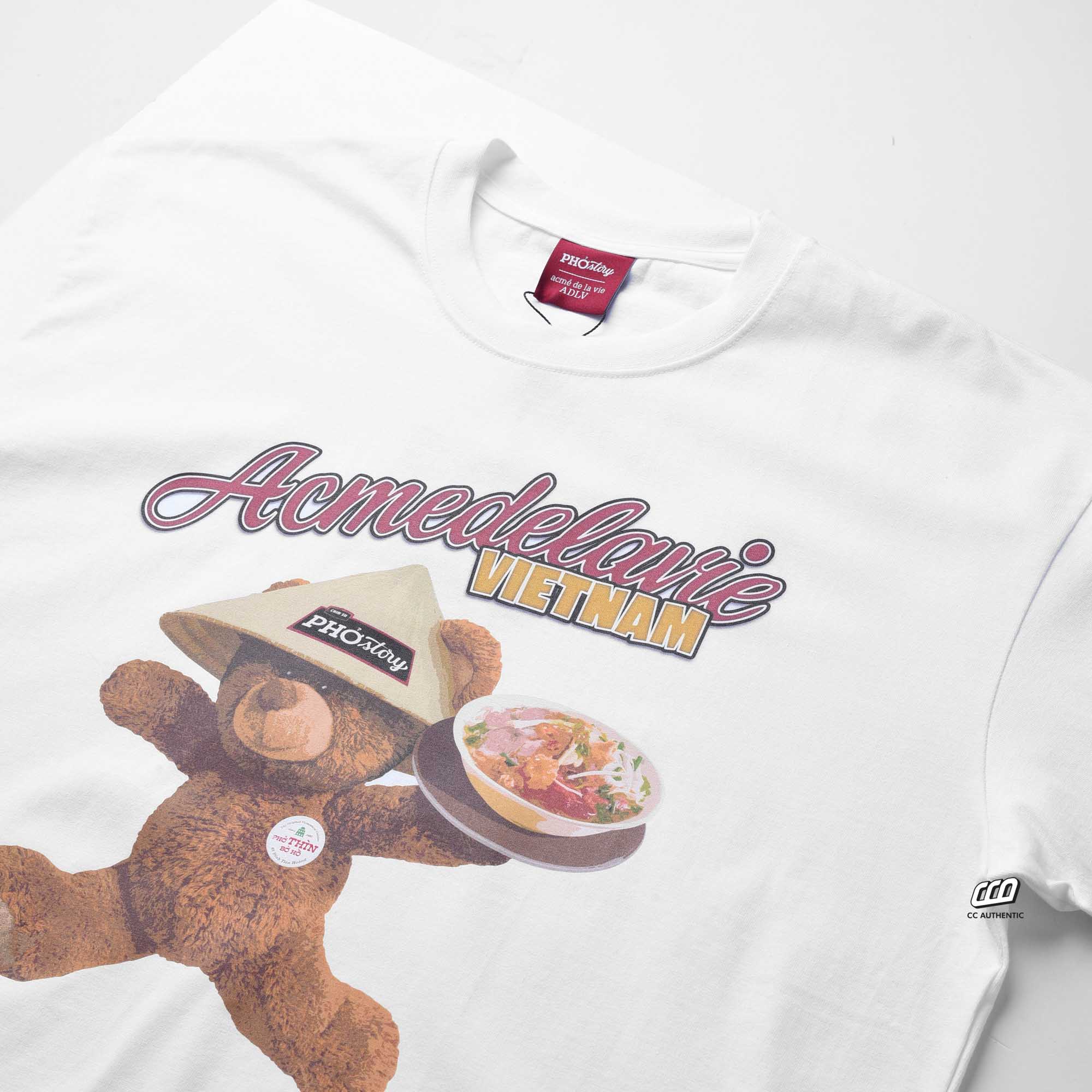 ADLV X PHO STORY SERVING BEAR T-SHIRT - WHITE