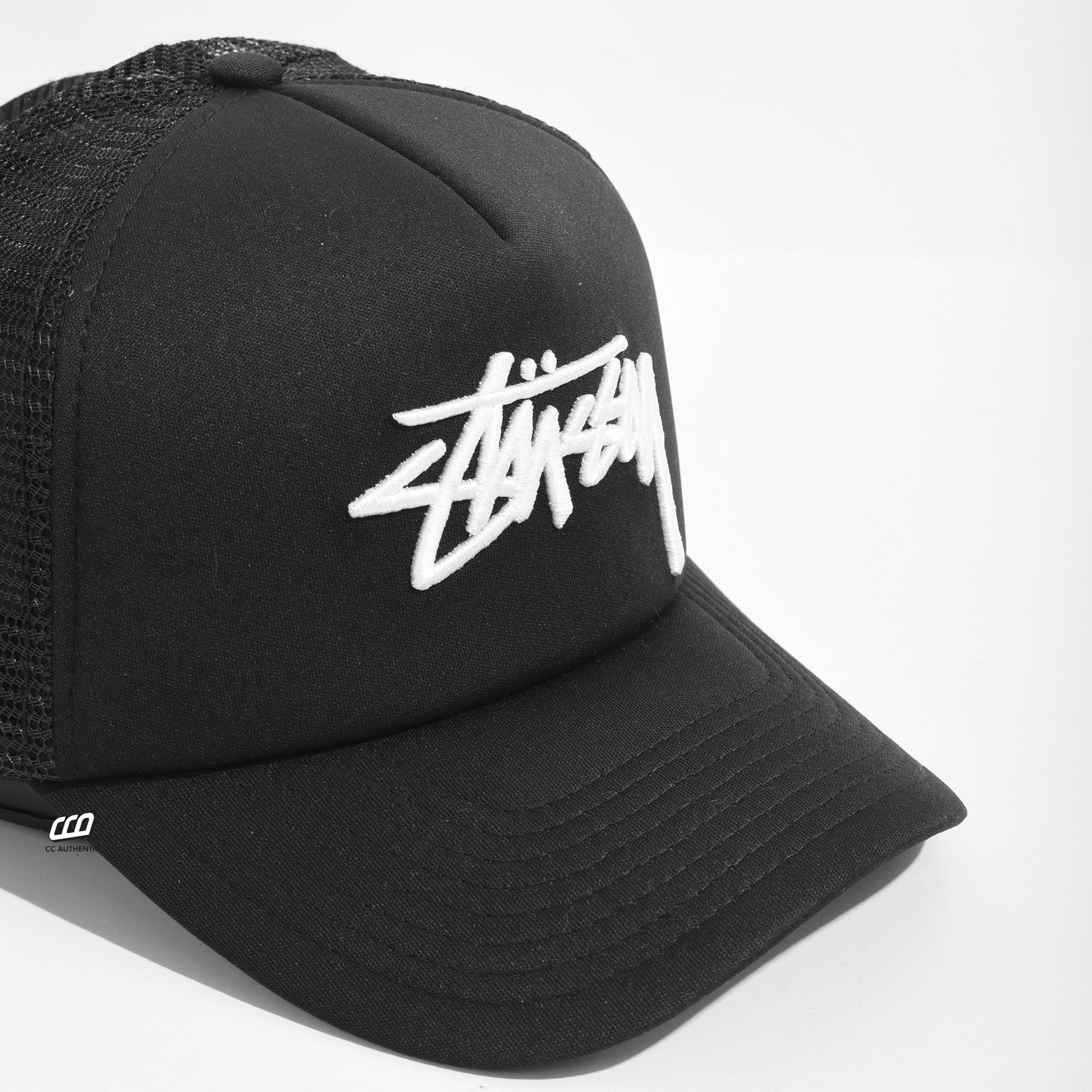 Stussy Stock Trucker Snapback - Black