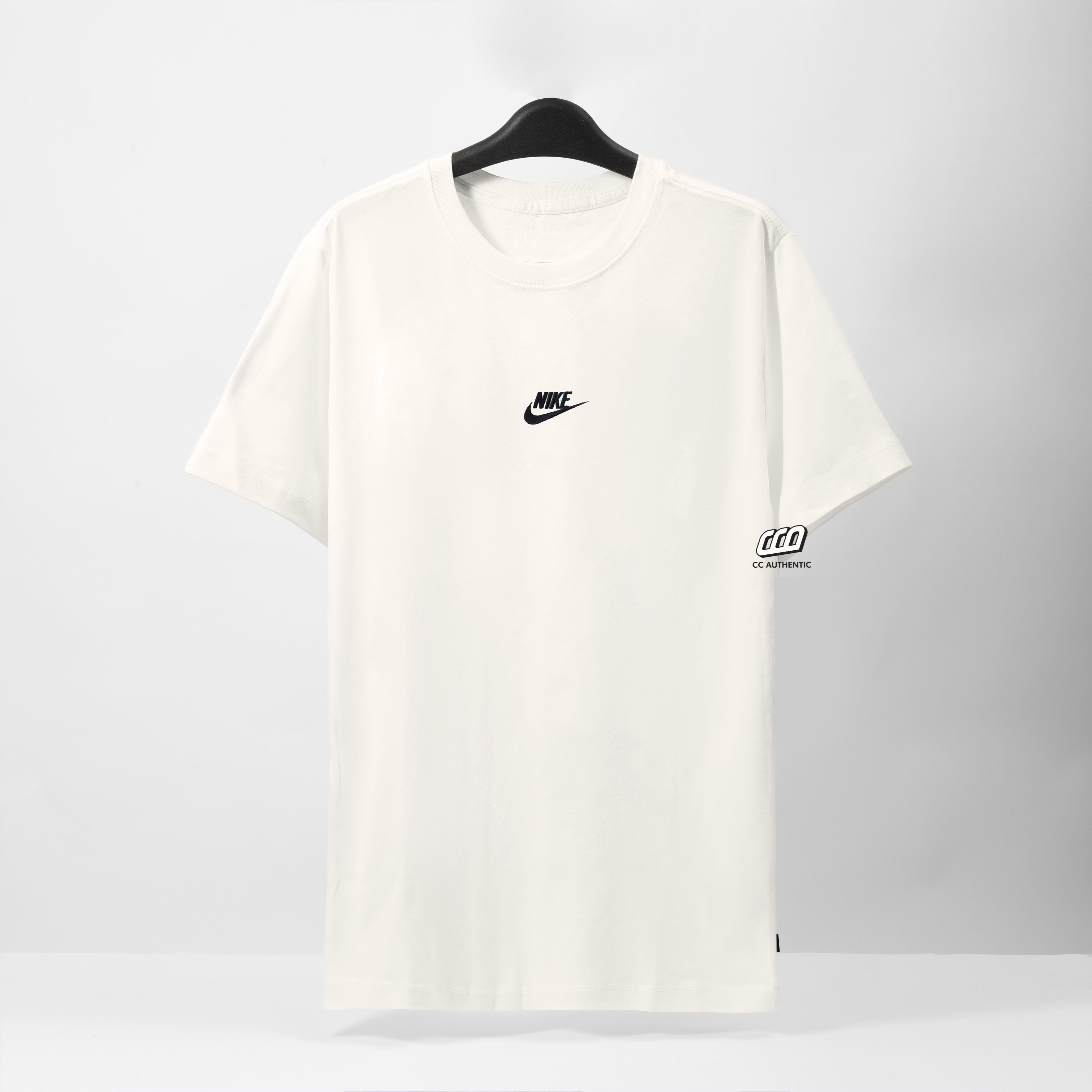 NIKE PREMIUM ESSENTIAL EMBROIDERED BASIC LOGO T-SHIRT - WHITE