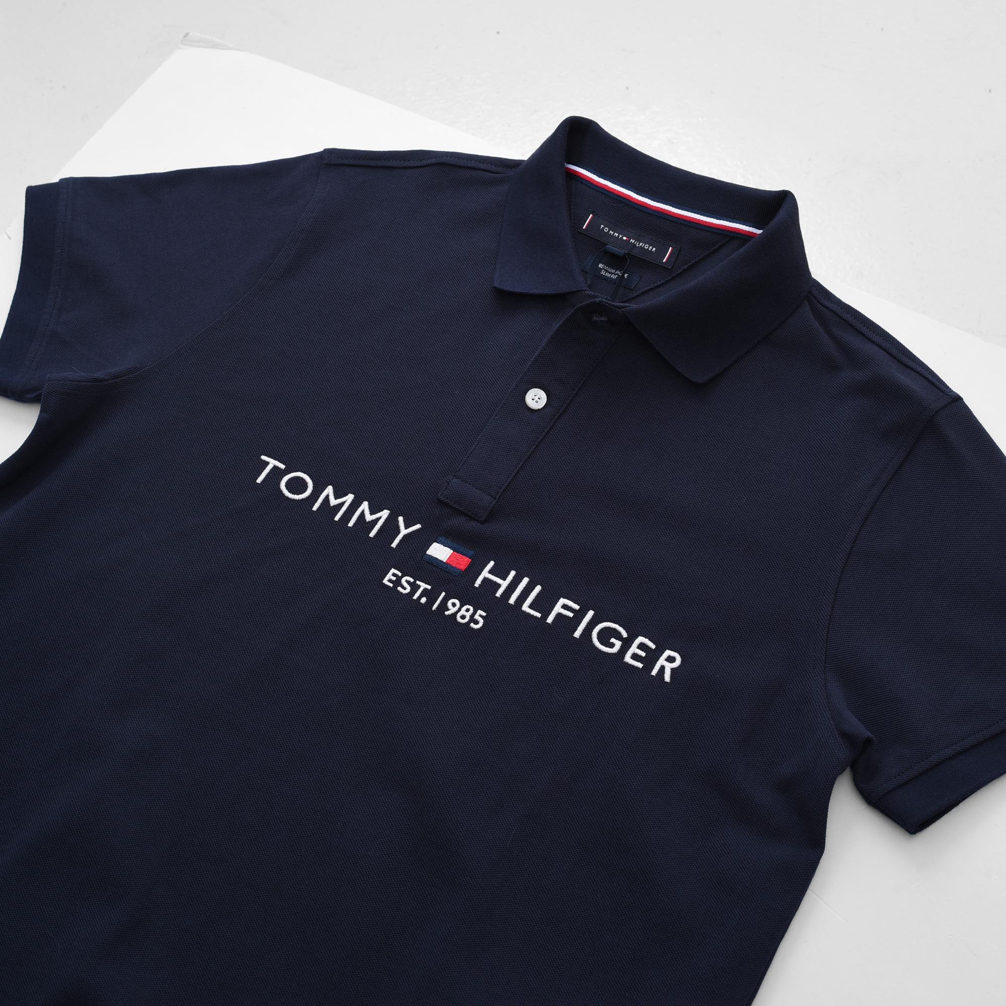 TOMMY HILFIGER BIG AND TALL POLO SHIRT - NAVY