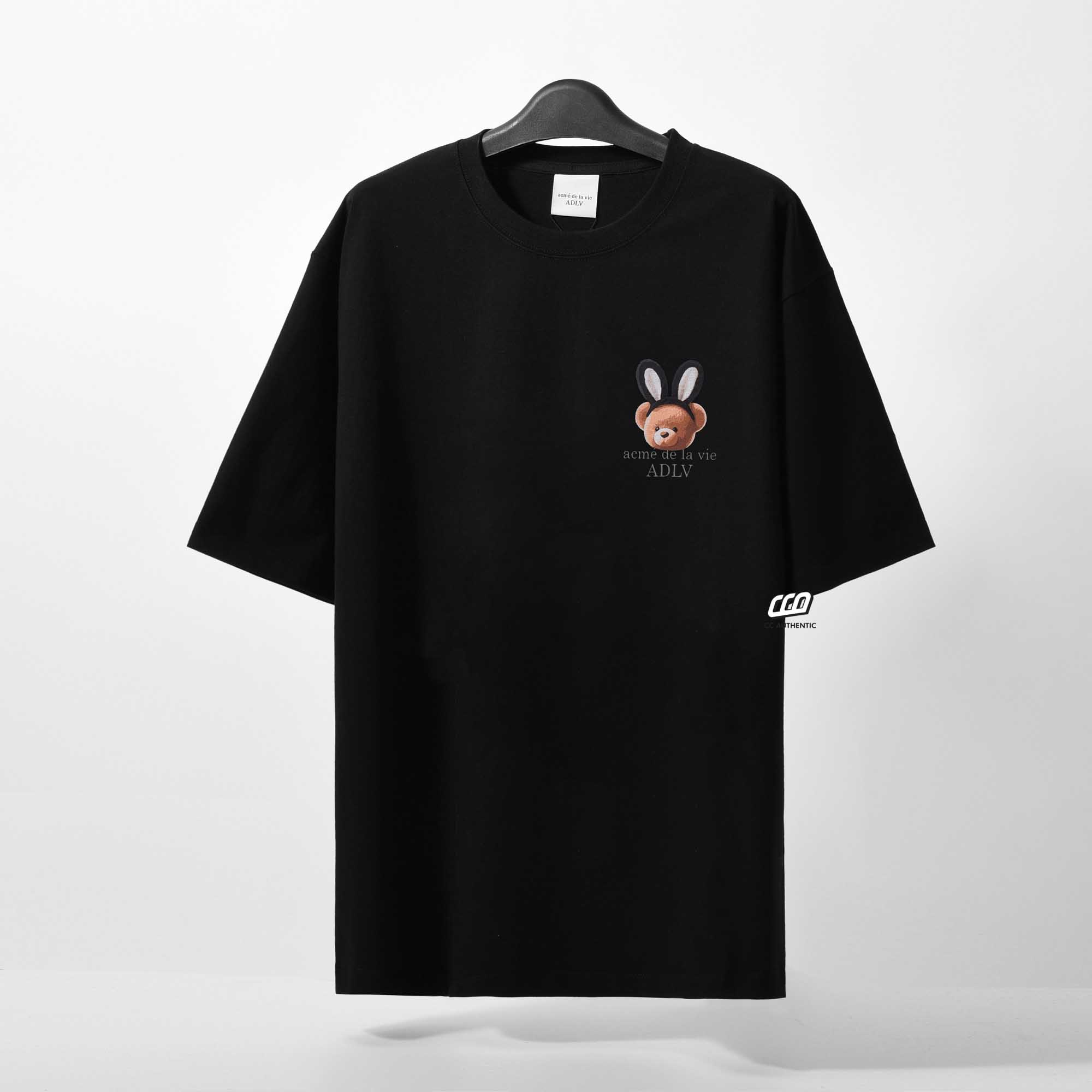 ADLV RABBIT BEAR DOLL T-SHIRT - BLACK