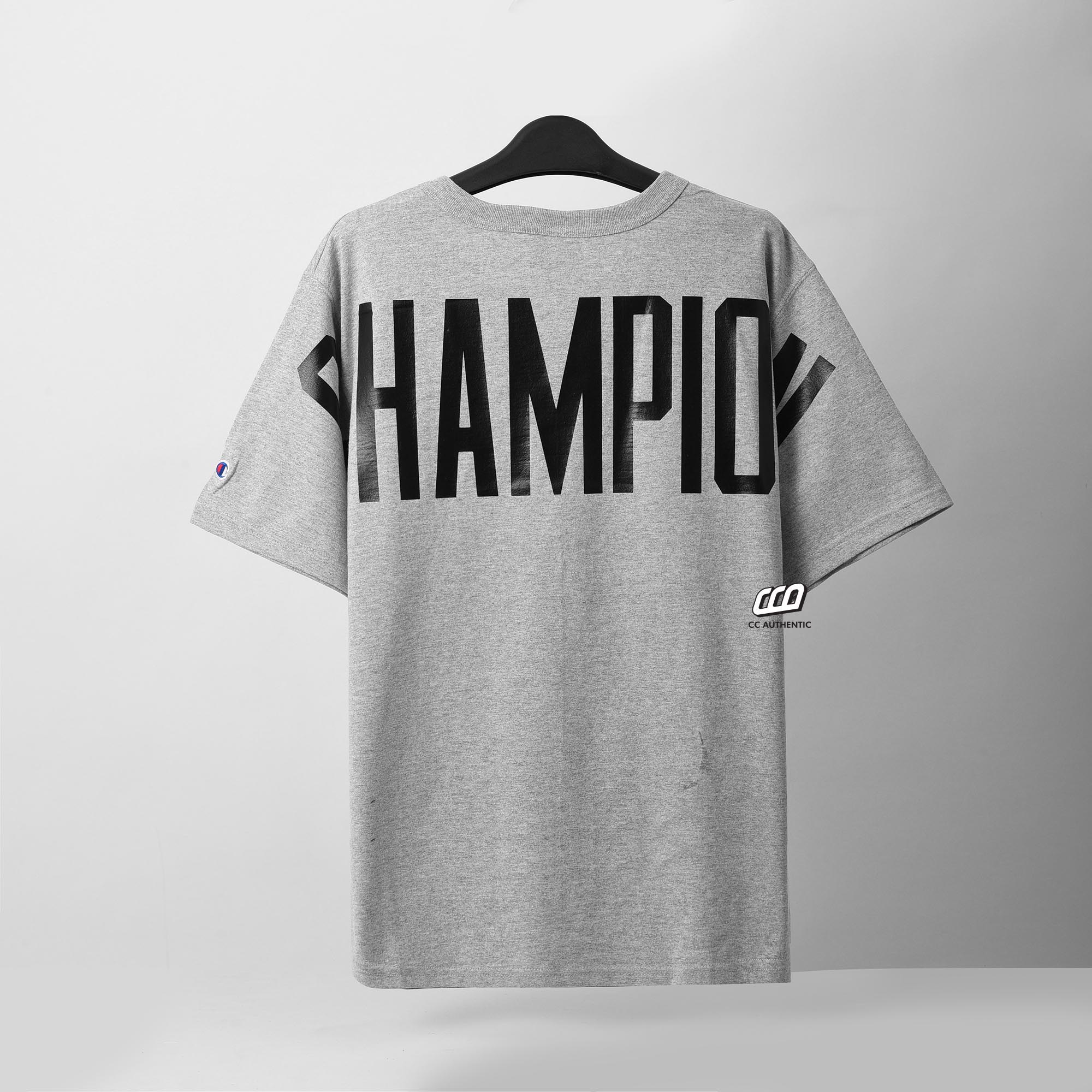 CHAMPION HERITAG BIGLOGO CUSTOM T-SHIRT - OXFORD GREY