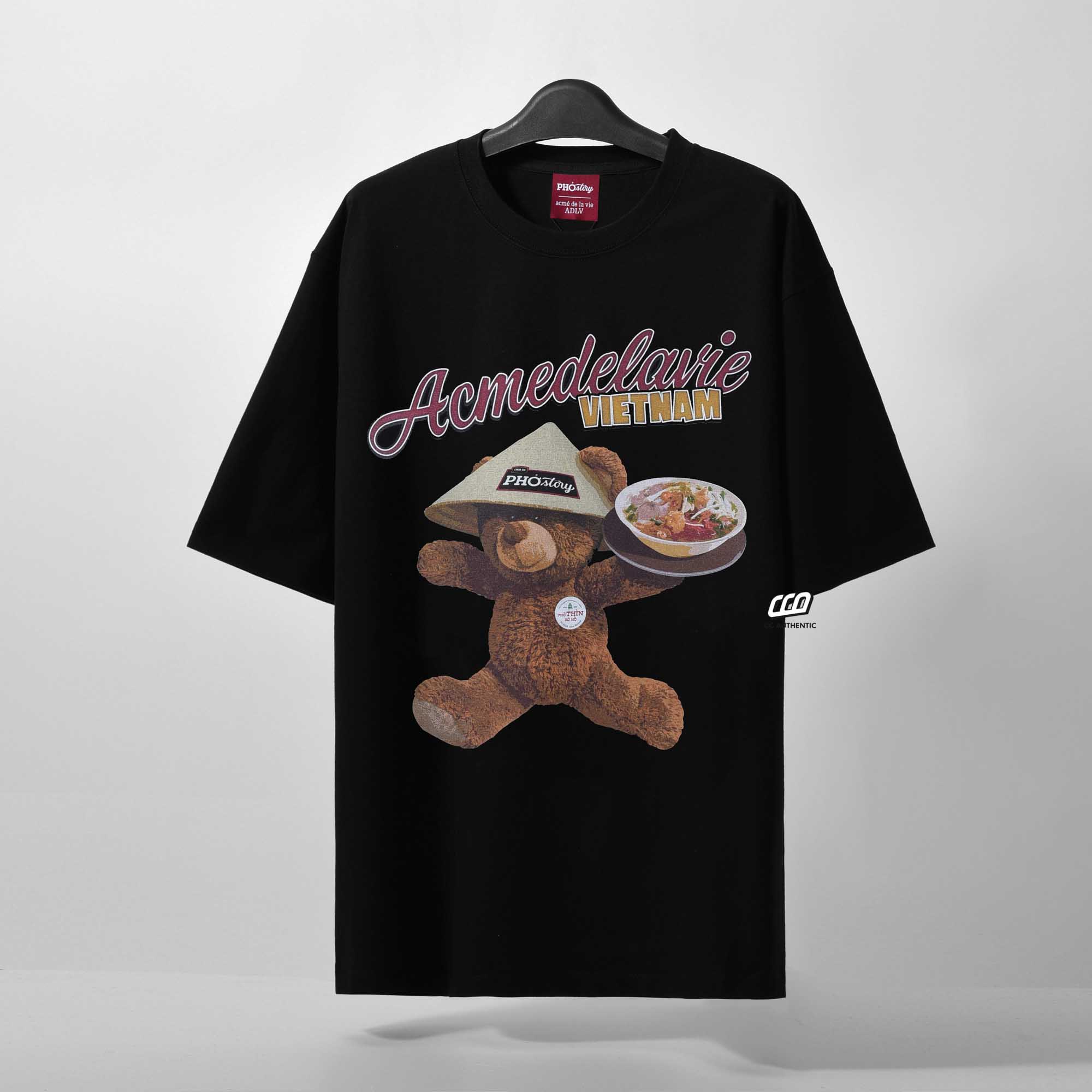 ADLV X PHO STORY SERVING BEAR T-SHIRT - BLACK
