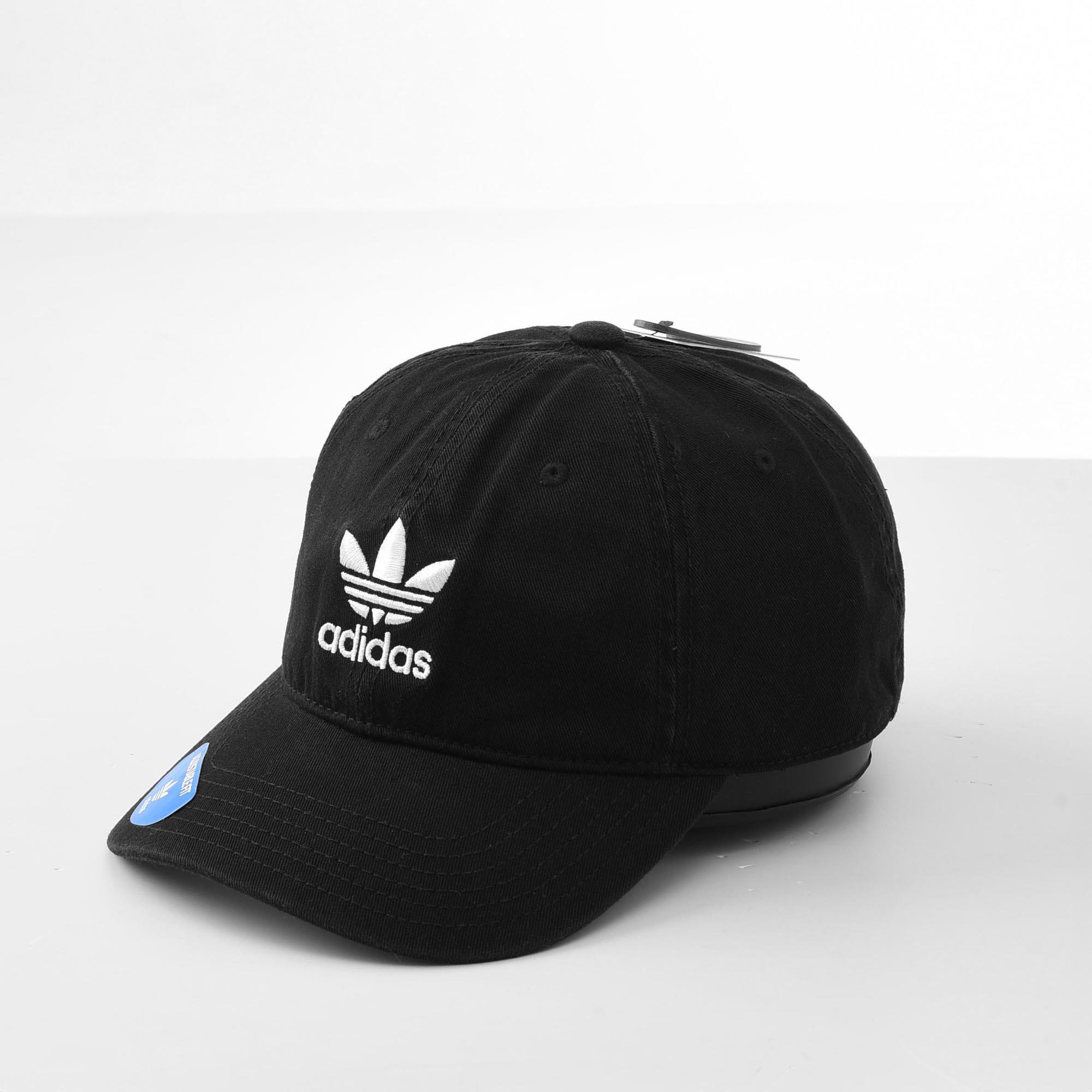 ADIDAS RALAXED STRAP BACK HAT - BLACK