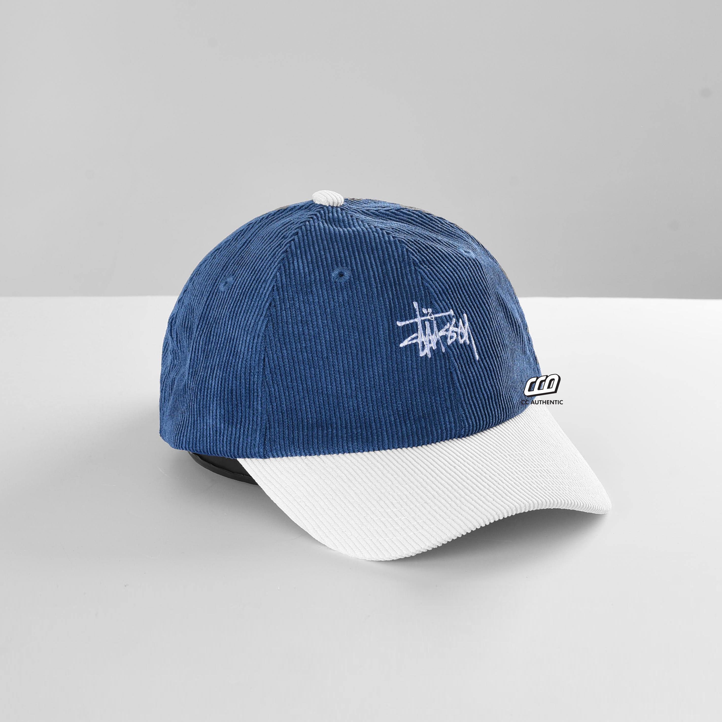 STUSSY GRAFFITI CORD LOW PRO CAP - BLUE/WHITE