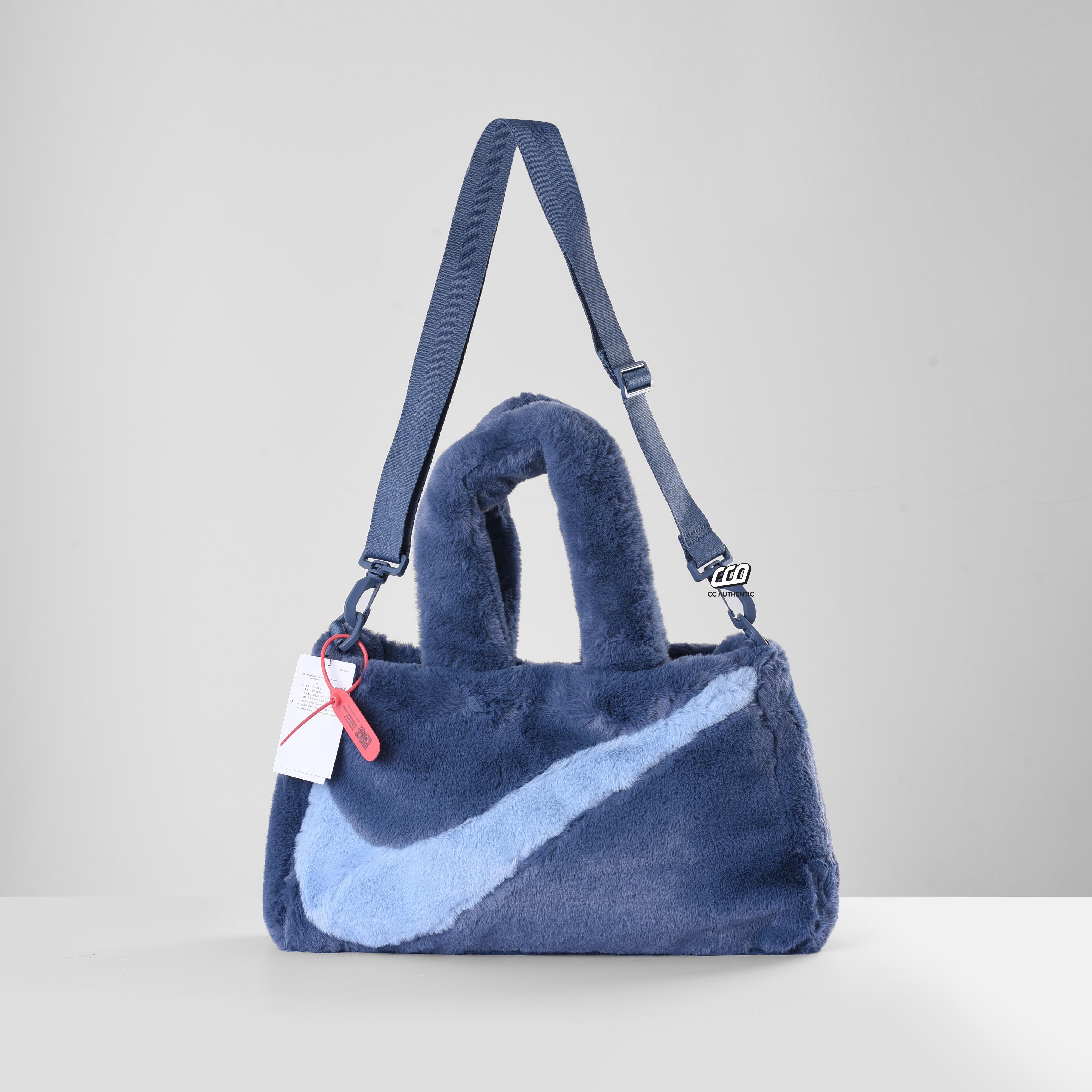 NIKE FAUX FUR TOTE BAG - DARK GREY