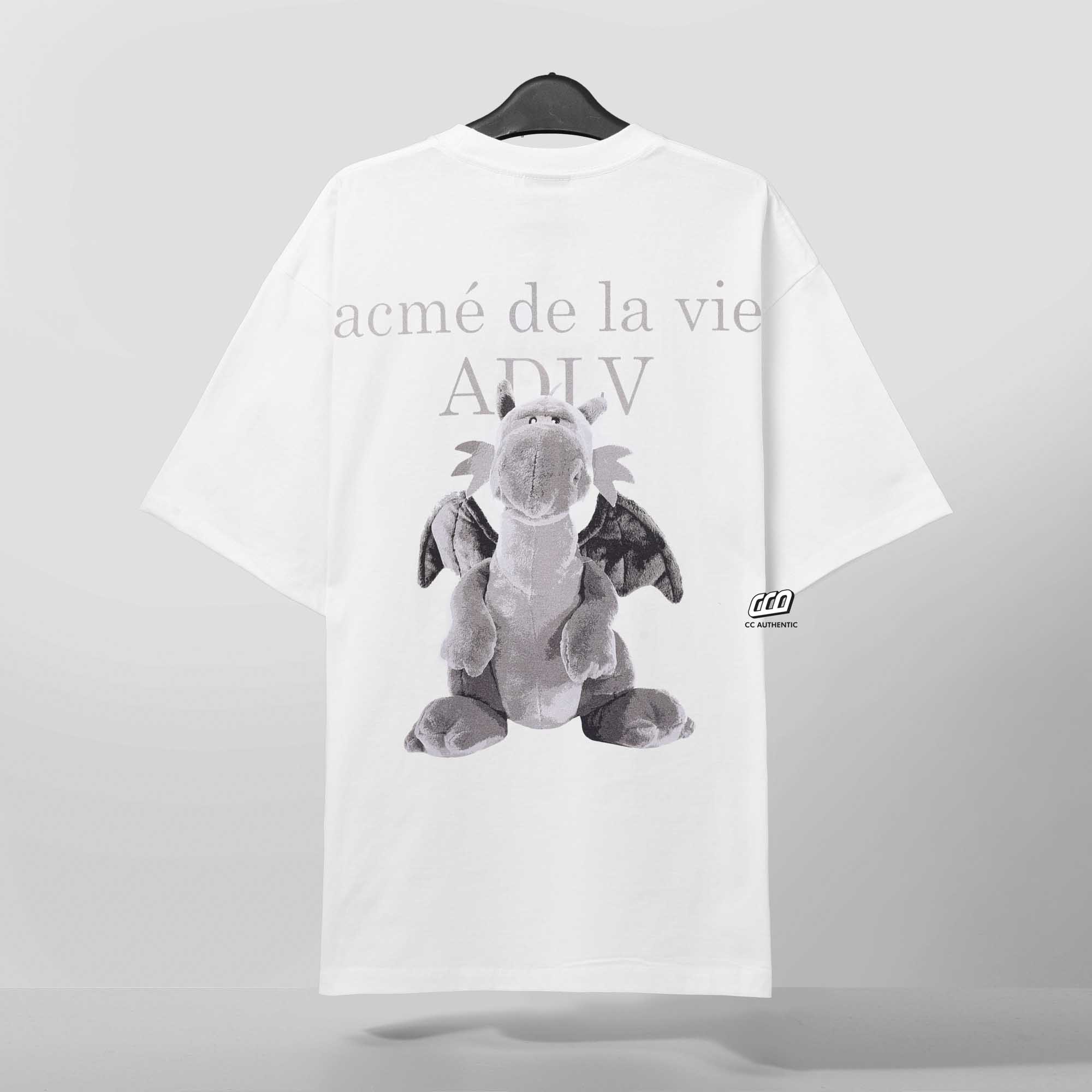 ADLV FUZZY DRAGON ARTWORK T-SHIRT - WHITE