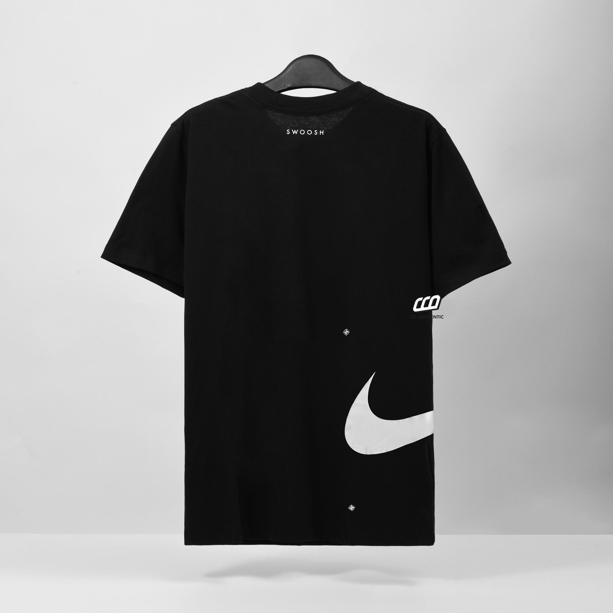 NIKE MINIMALISTIC ALPHABET CASUAL ROUND NECK T-SHIRT - BLACK
