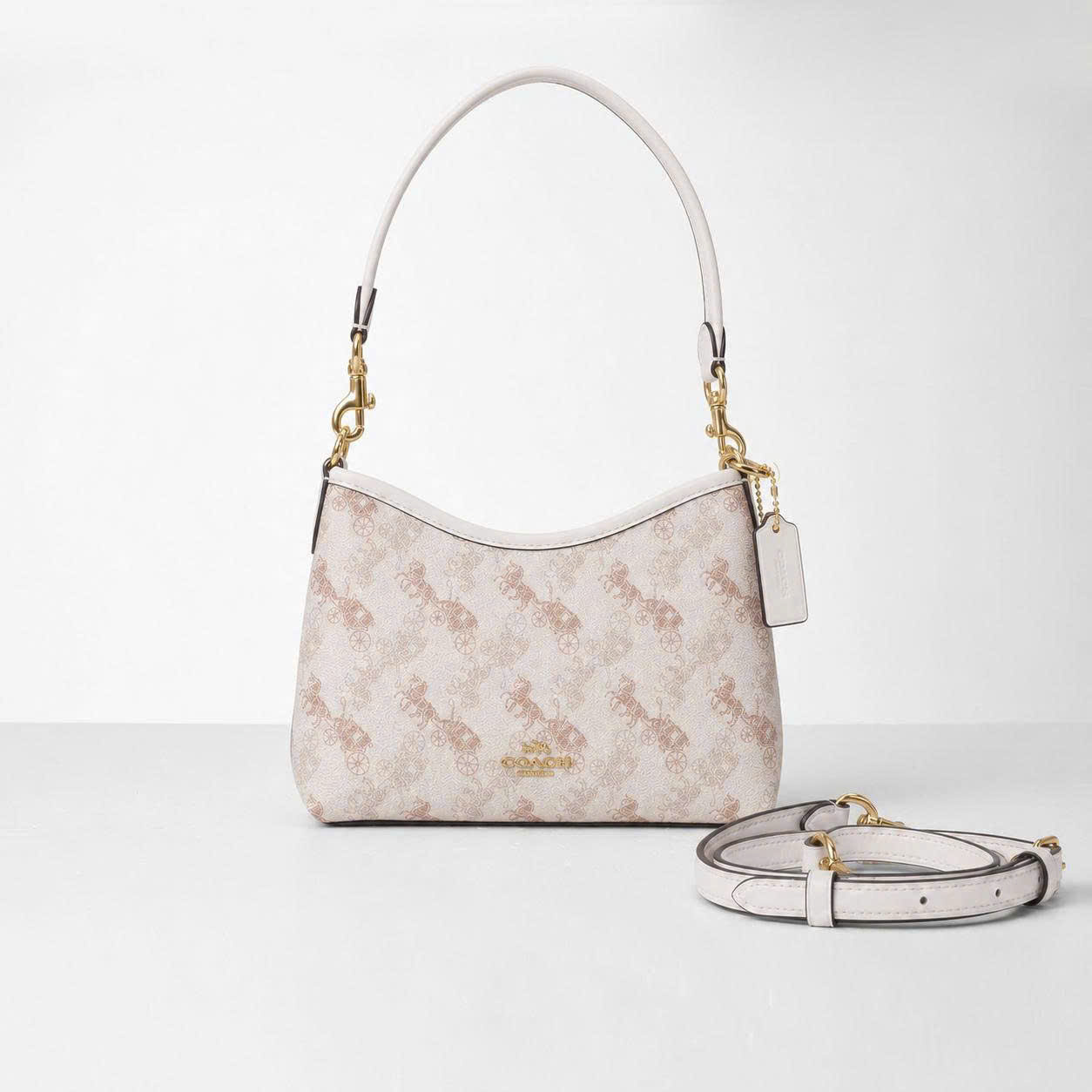 COACH LAUREL MINI HORSE SHOULDER BAG - WHITE