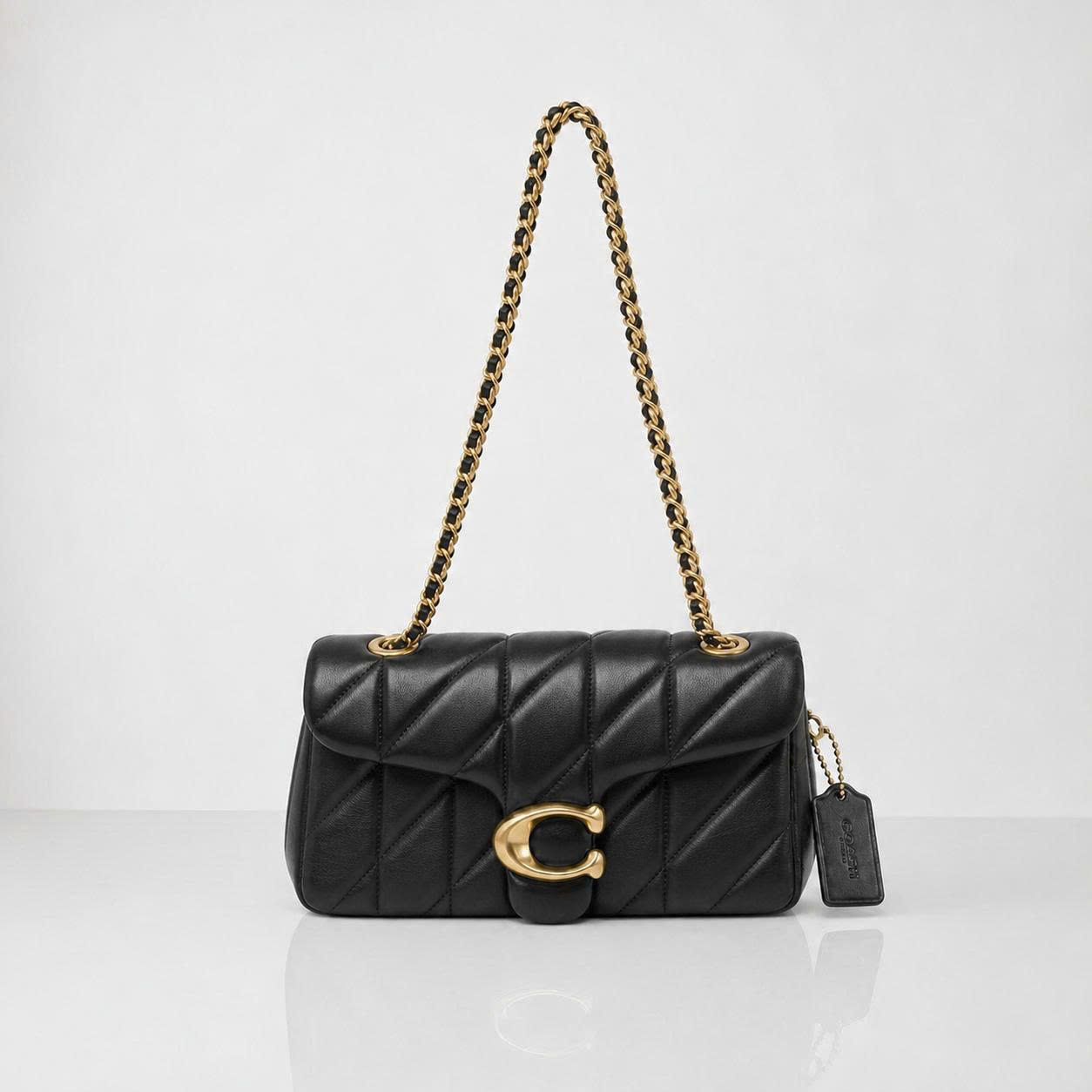 COACH TABBY 20 QUILTED SHOULDER BAG - BLACK