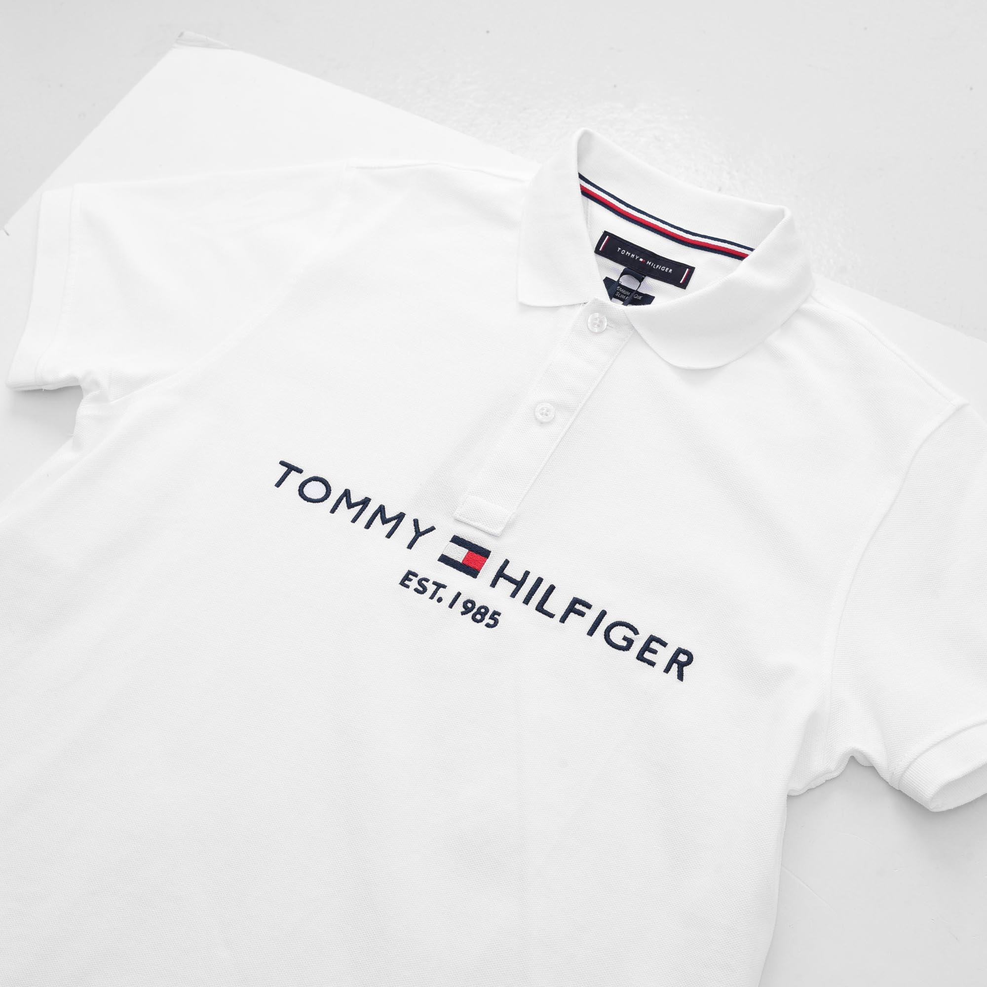 TOMMY HILFIGER BIG AND TALL POLO SHIRT - WHITE