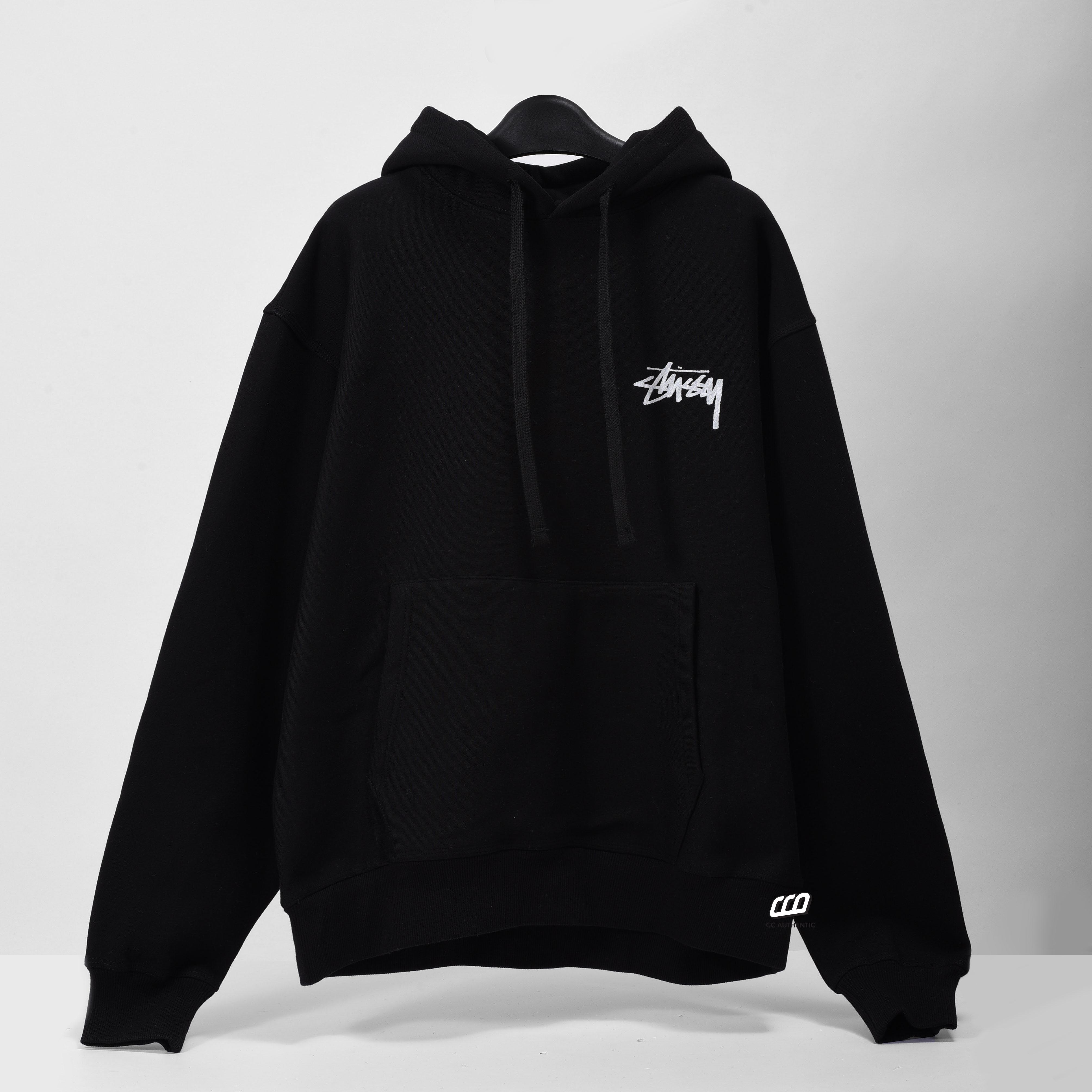 STUSSY PLUSH HOODIE - BLACK