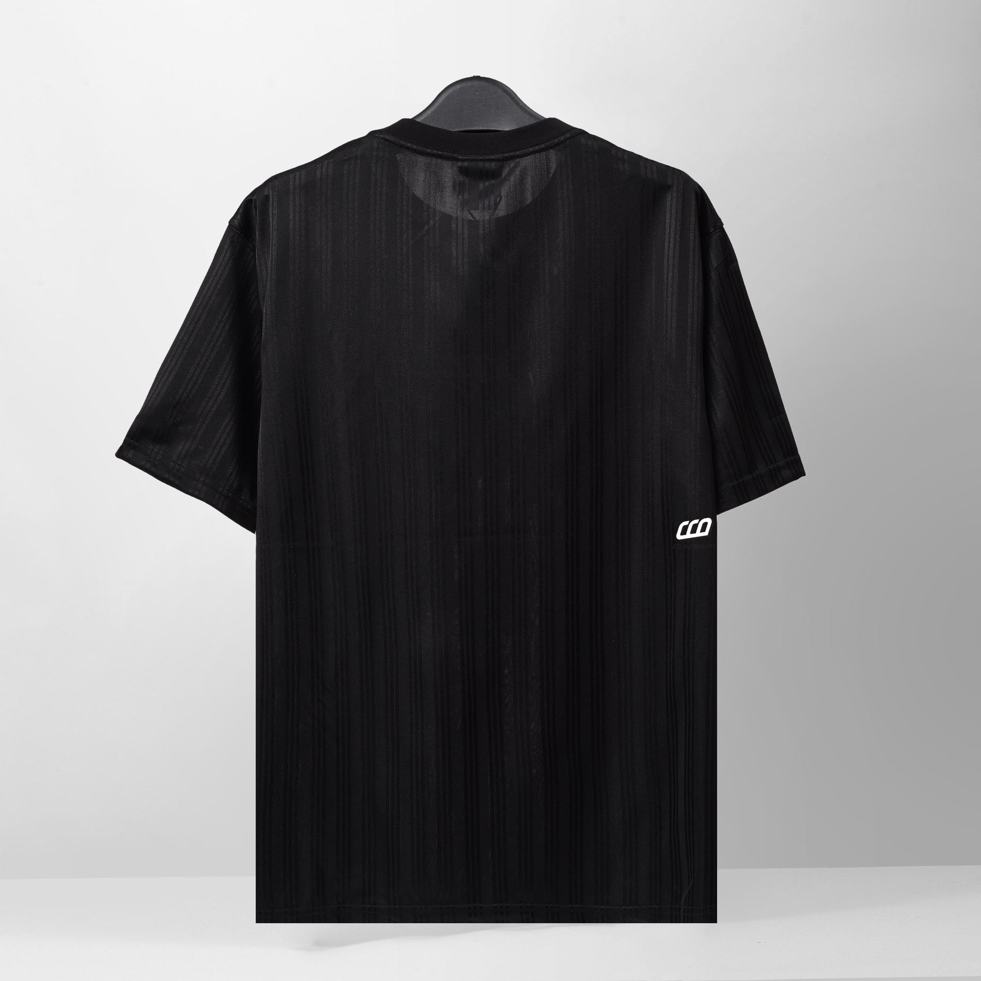 NEW ERA STRIPE SCRPIT T-SHIRT - BLACK