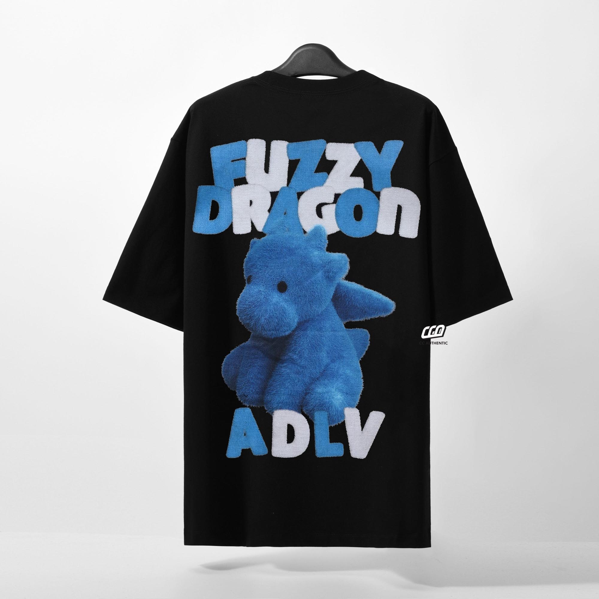 ADLV FUZZY FONT DRAGON T-SHIRT - BLACK