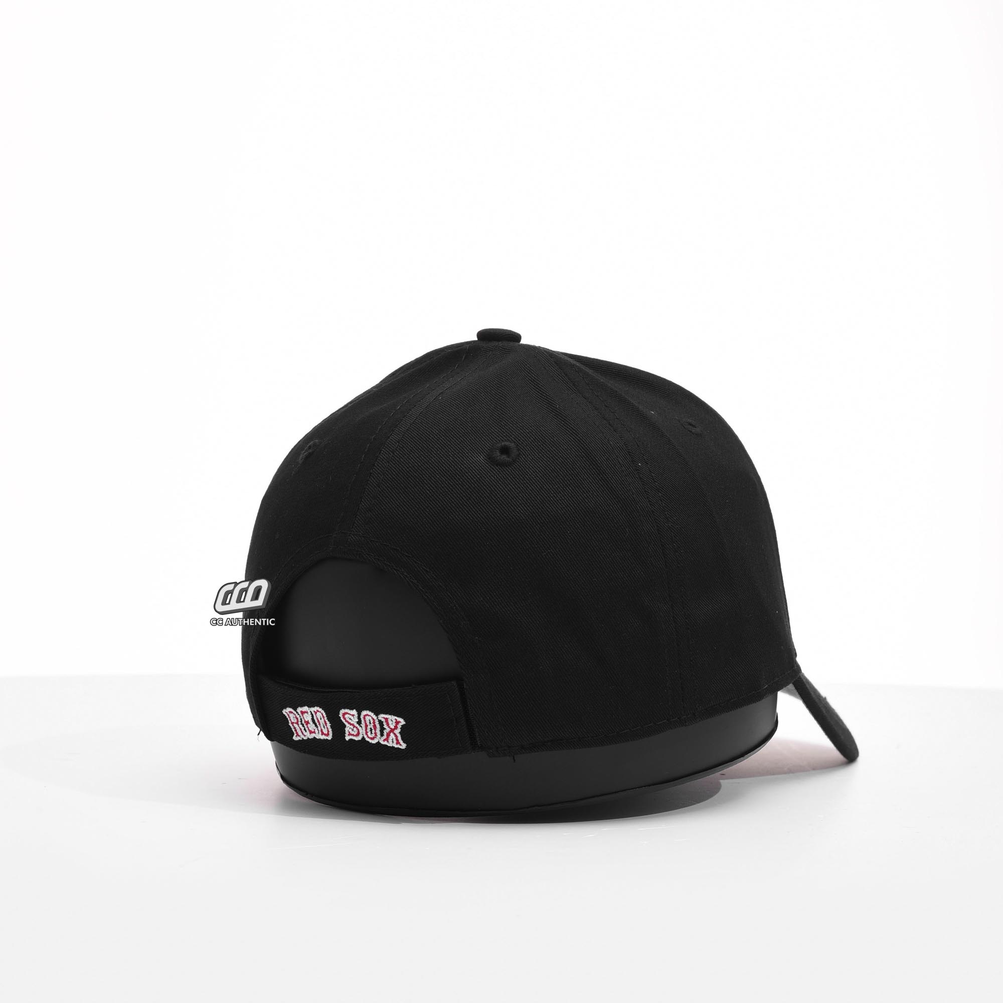 47 B WHITE RED OUTLINE LOGO CAP - BLACK