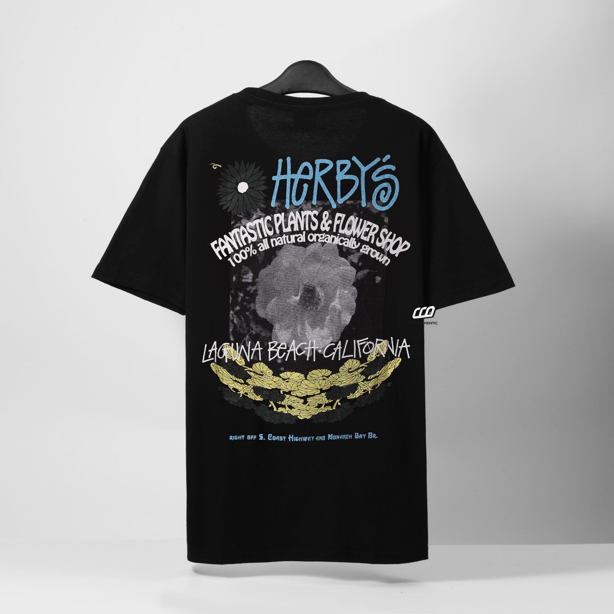 STUSSY HERBY DYED T-SHIRT - BLACK