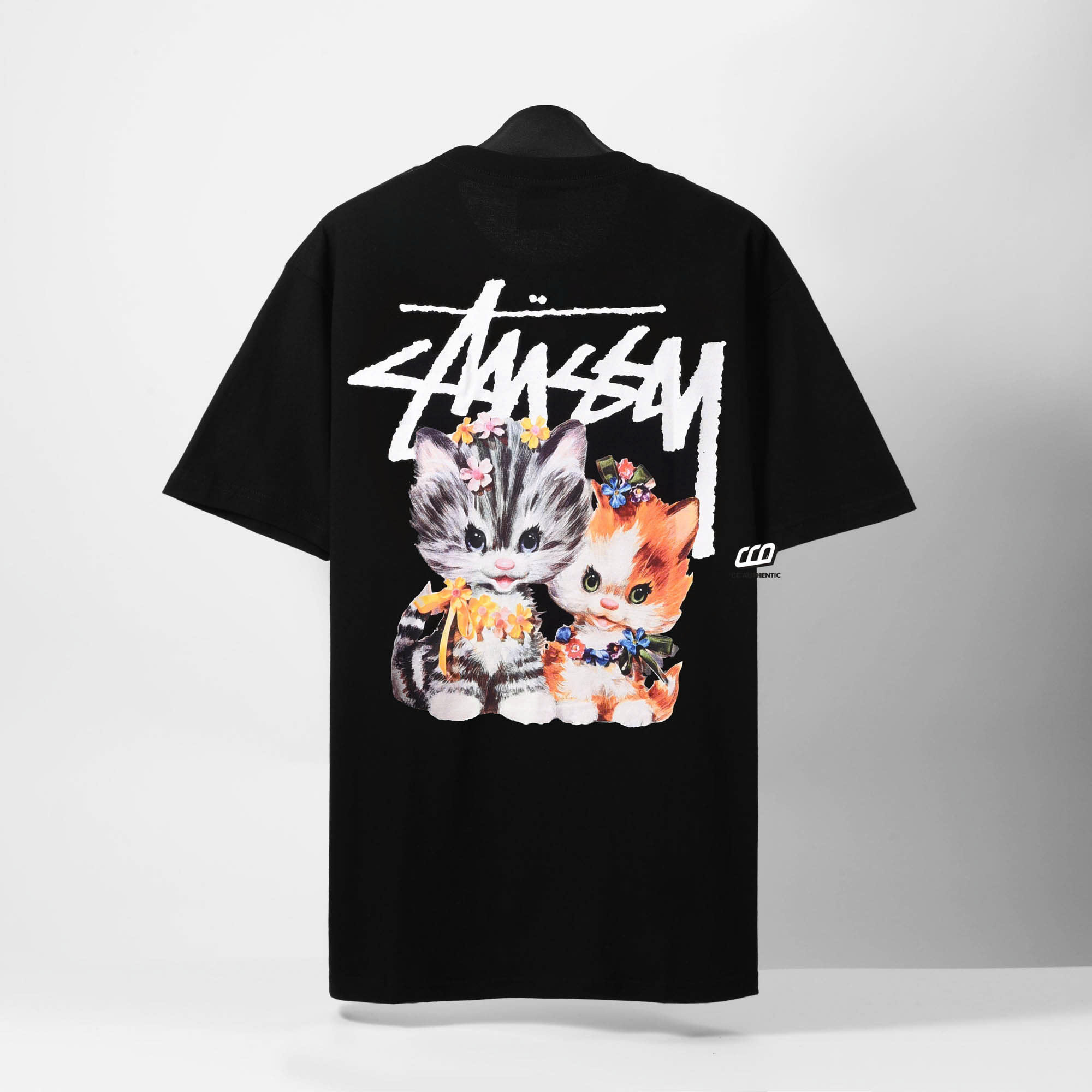 STUSSY KITTENS T-SHIRT - BLACK