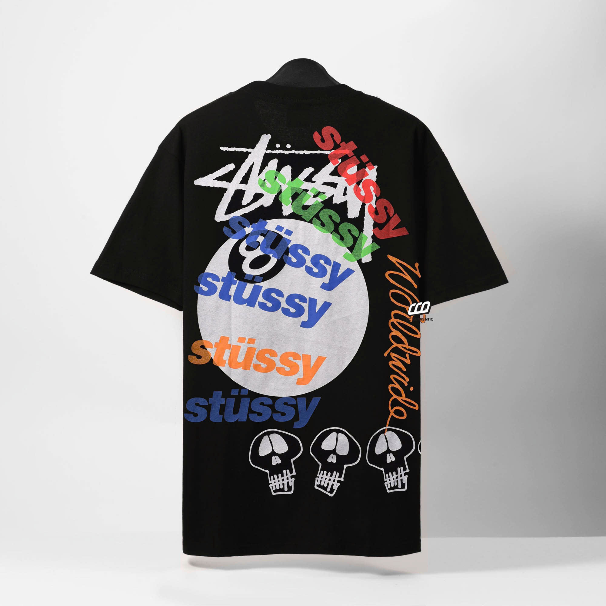 STUSSY TEST STRIKE DYED T-SHIRT - BLACK