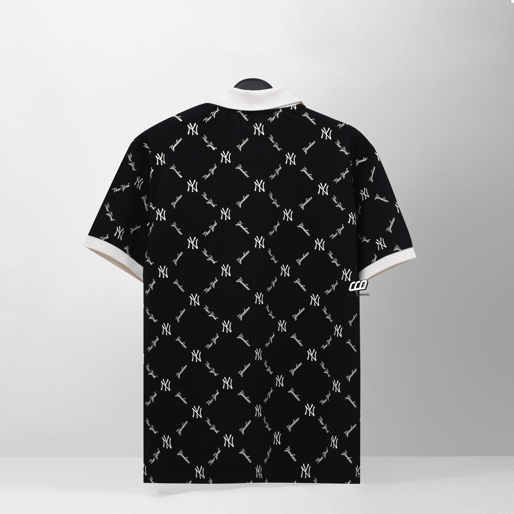 NEW ERA NEW YORK MONOGRAM POLO SHIRT - BLACK