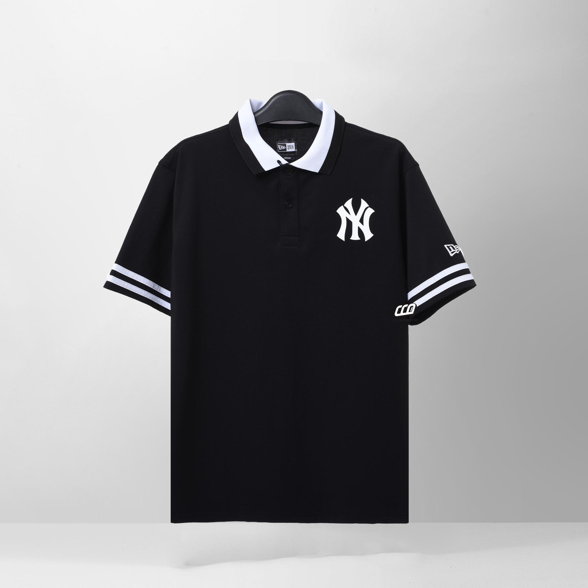 NEW ERA NEW YORK BACK LOGO POLO SHIRT - BLACK