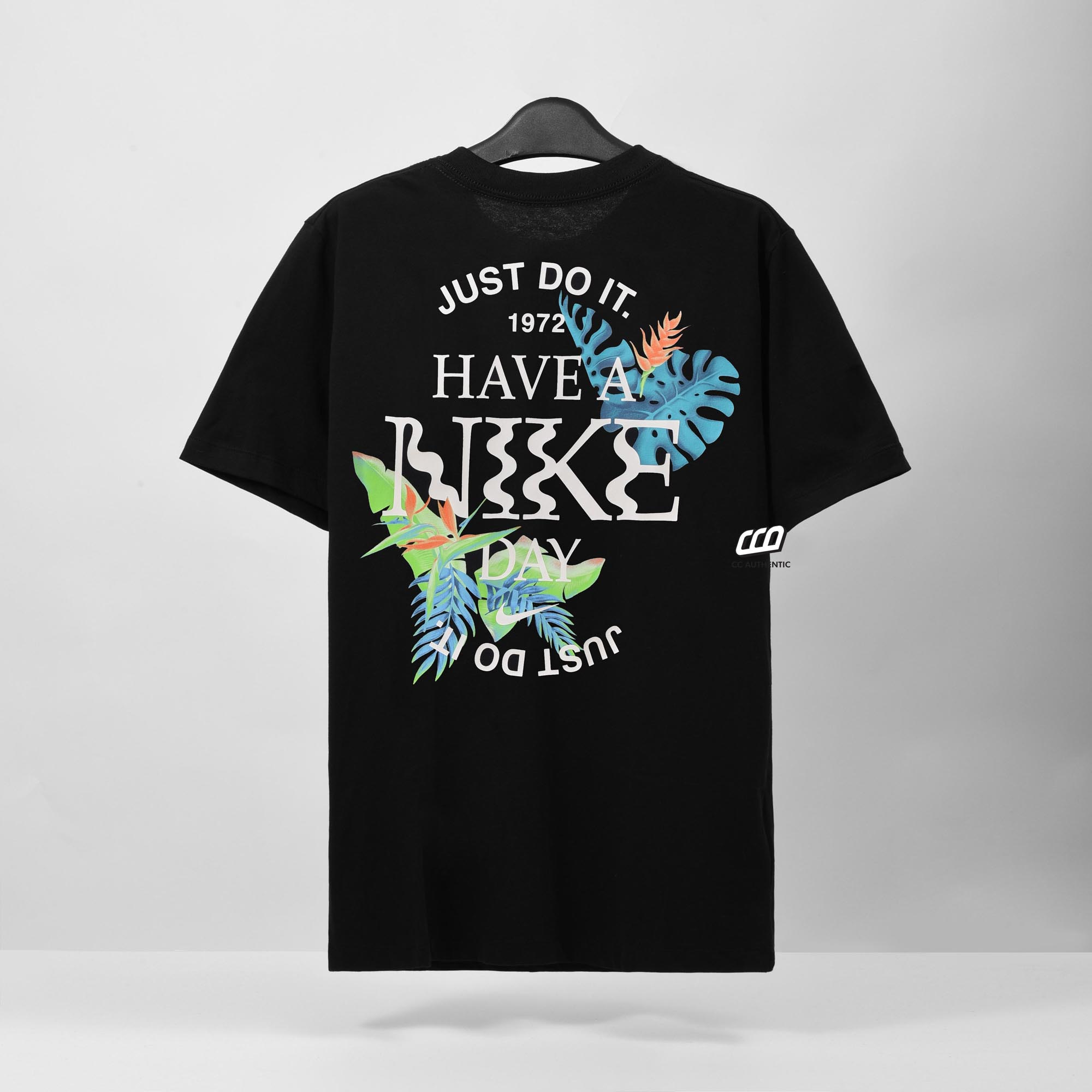 NIKE PREMIUM TROPICAL ALPHABET BIRD POCKET SHIRT - BLACK