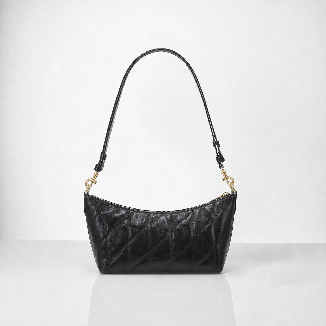 COACH CAITLIN QUILTED SHOULDER BAG - BLACK
