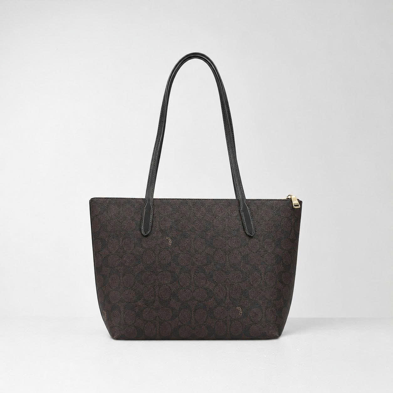 COACH SIGNATURE CBT18 ZIP TOTE BAG - WALNUT