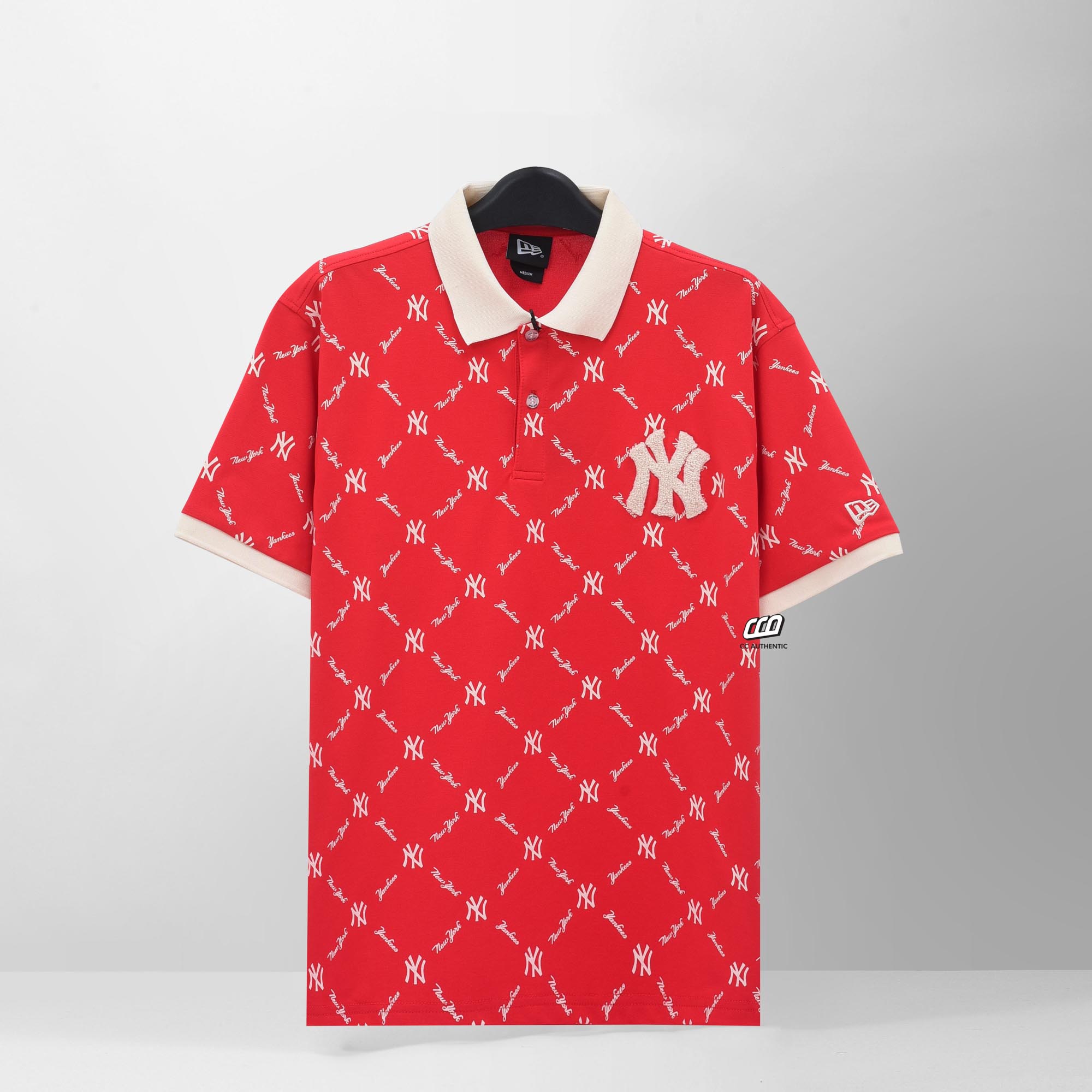 NEW ERA NY MONO POLO SHIRT - RED