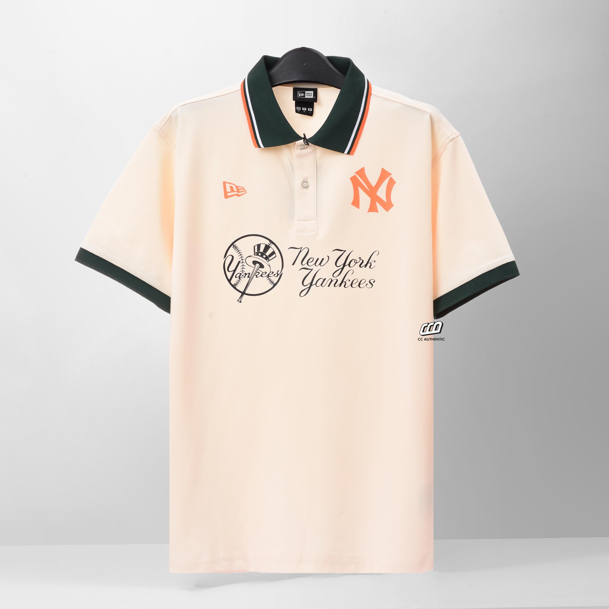 NEW ERA ORN LOGO POLO SHIRT - IVORY
