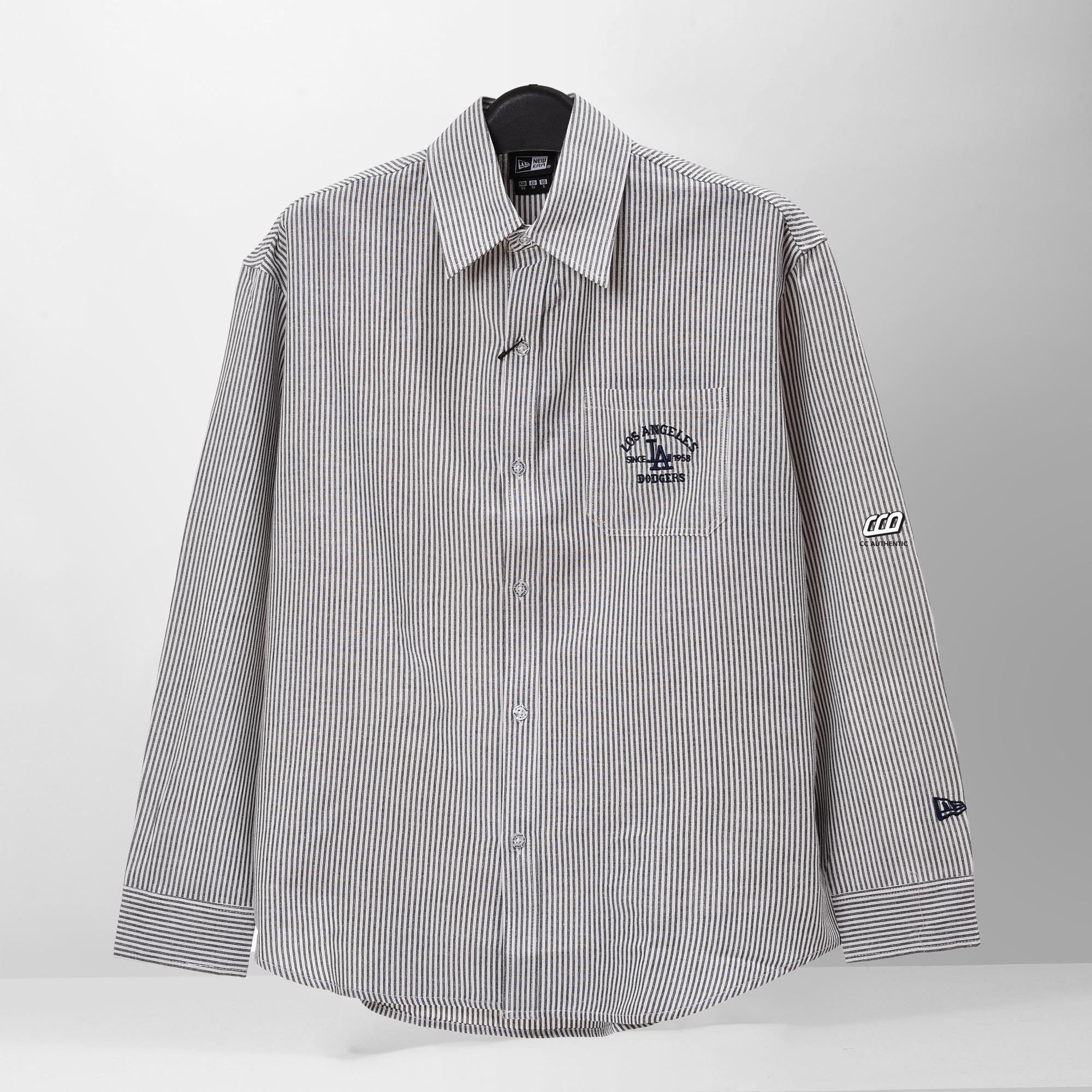 NEW ERA 1903 LA STRIPED SHIRT - GREY