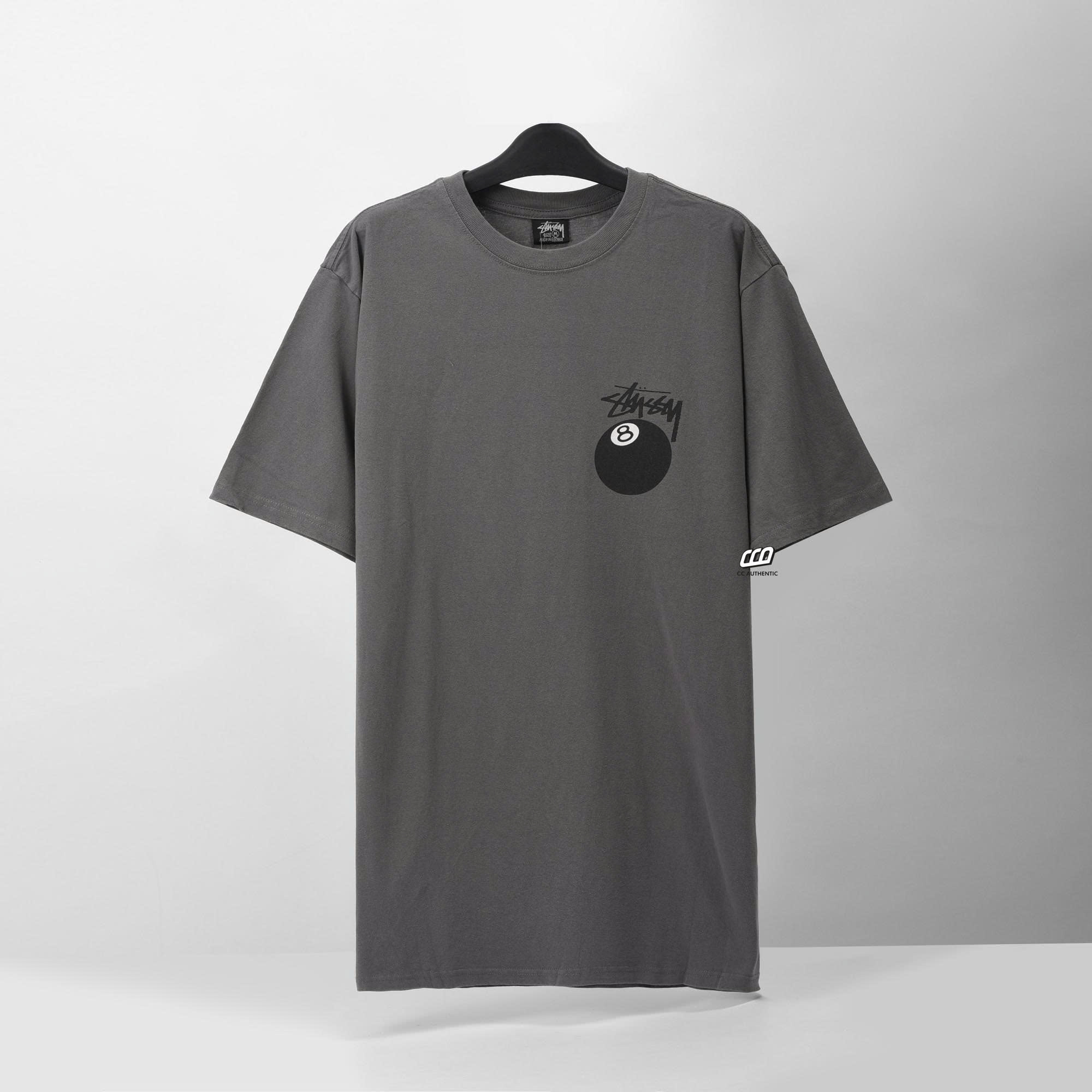 STUSSY 8BALL DYED T-SHIRT - GREY